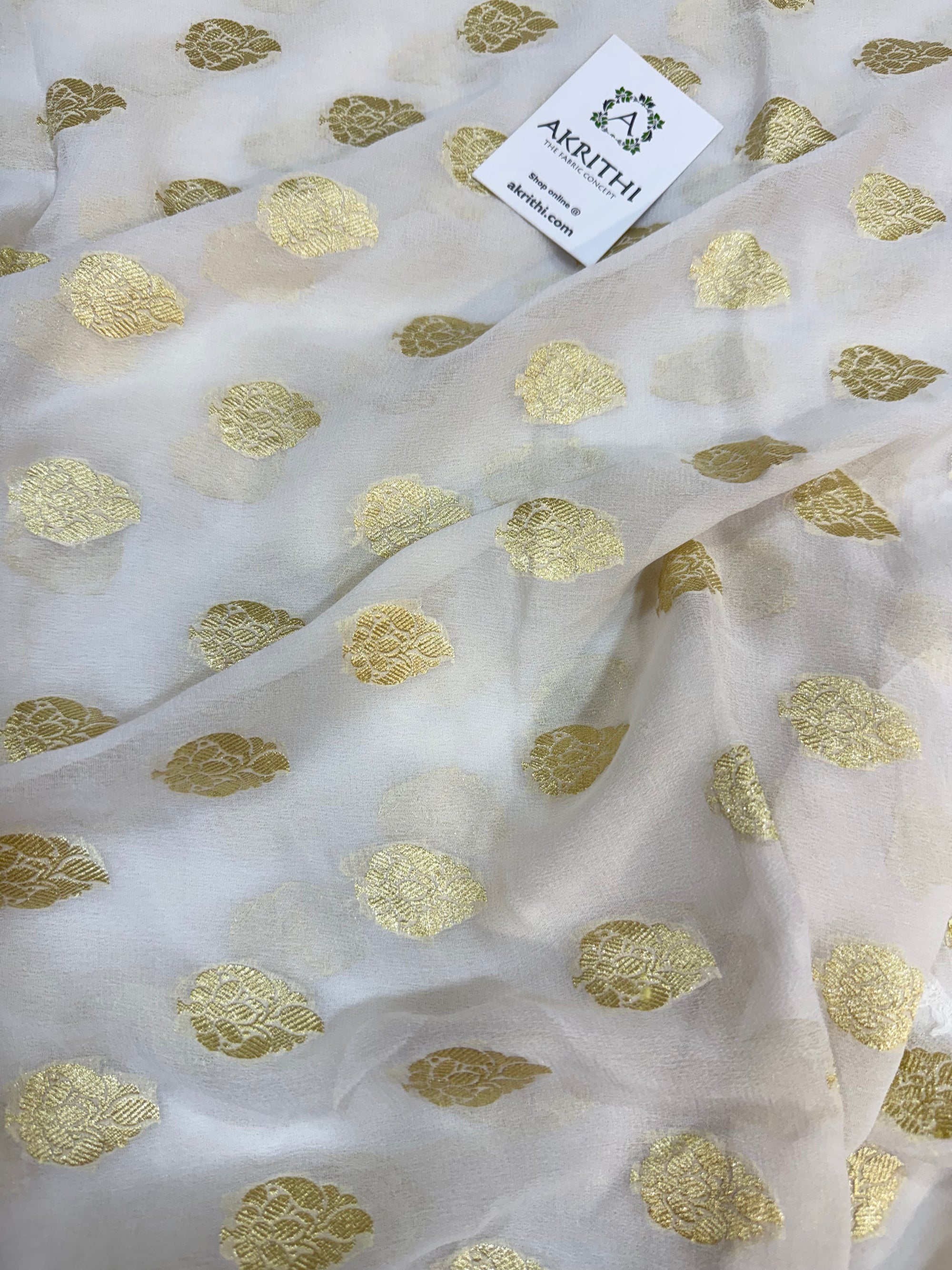 Dyeable Pure silk georgette Banarasi fabric