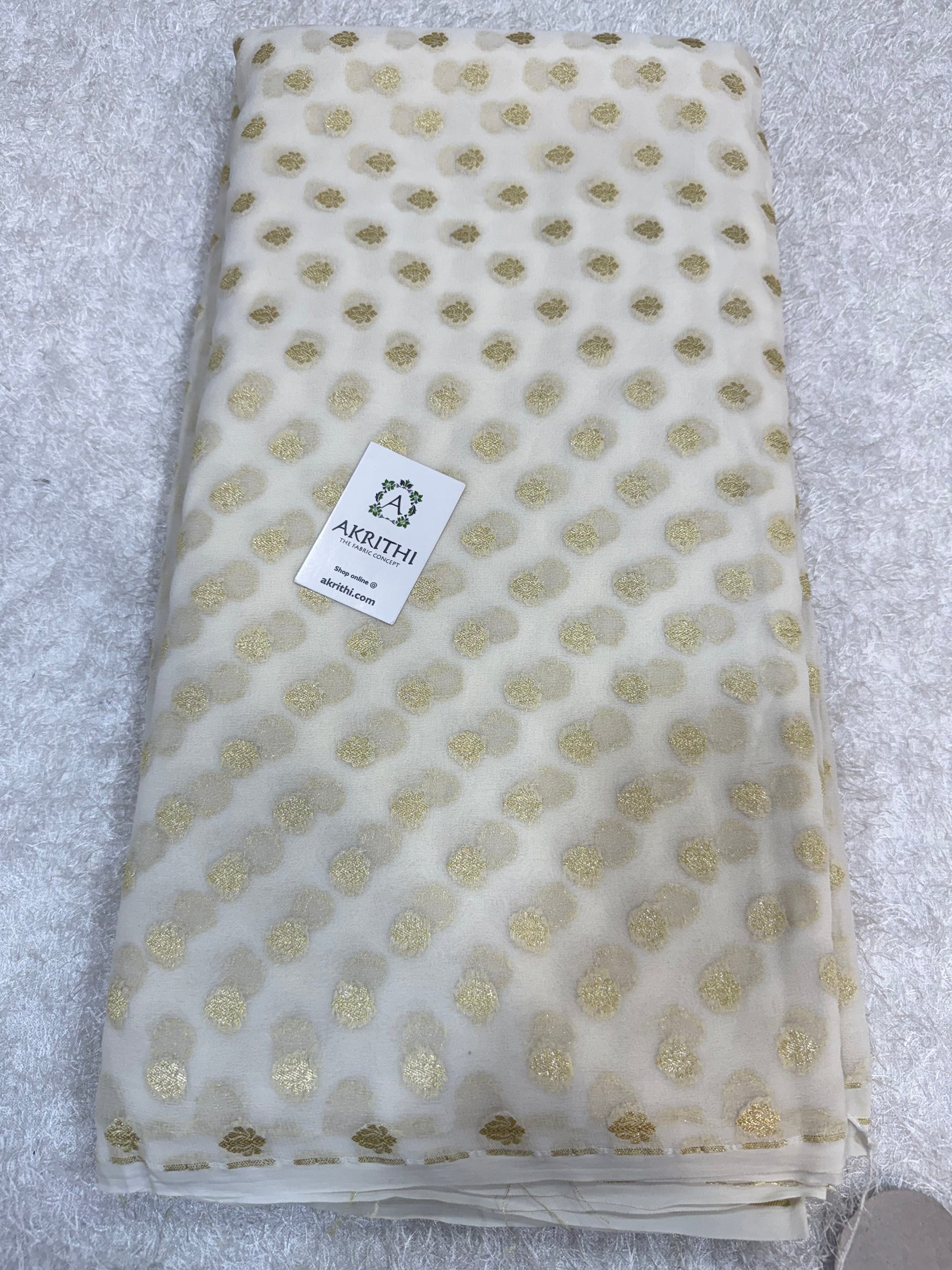 Dyeable Pure silk georgette Banarasi fabric