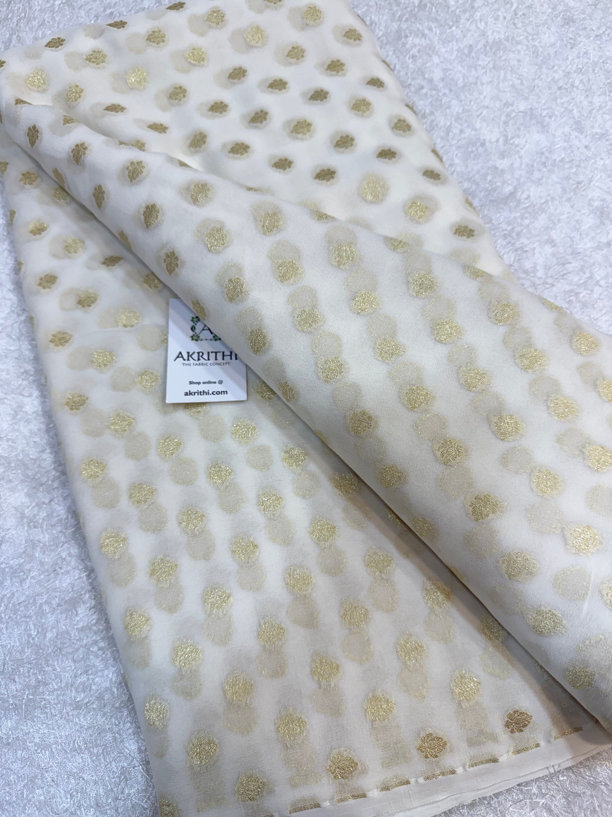 Dyeable Pure silk georgette Banarasi fabric