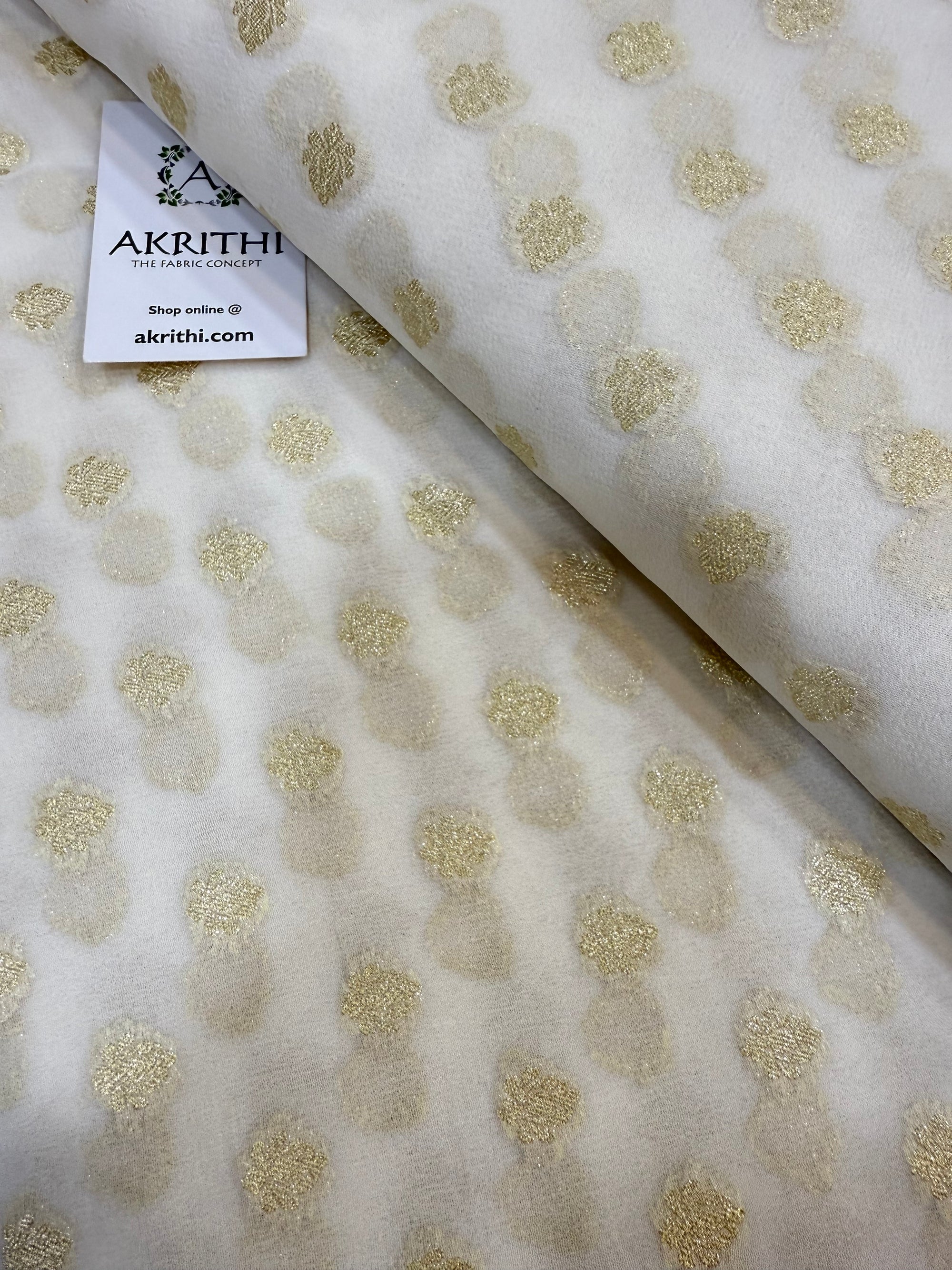 Dyeable Pure silk georgette Banarasi fabric