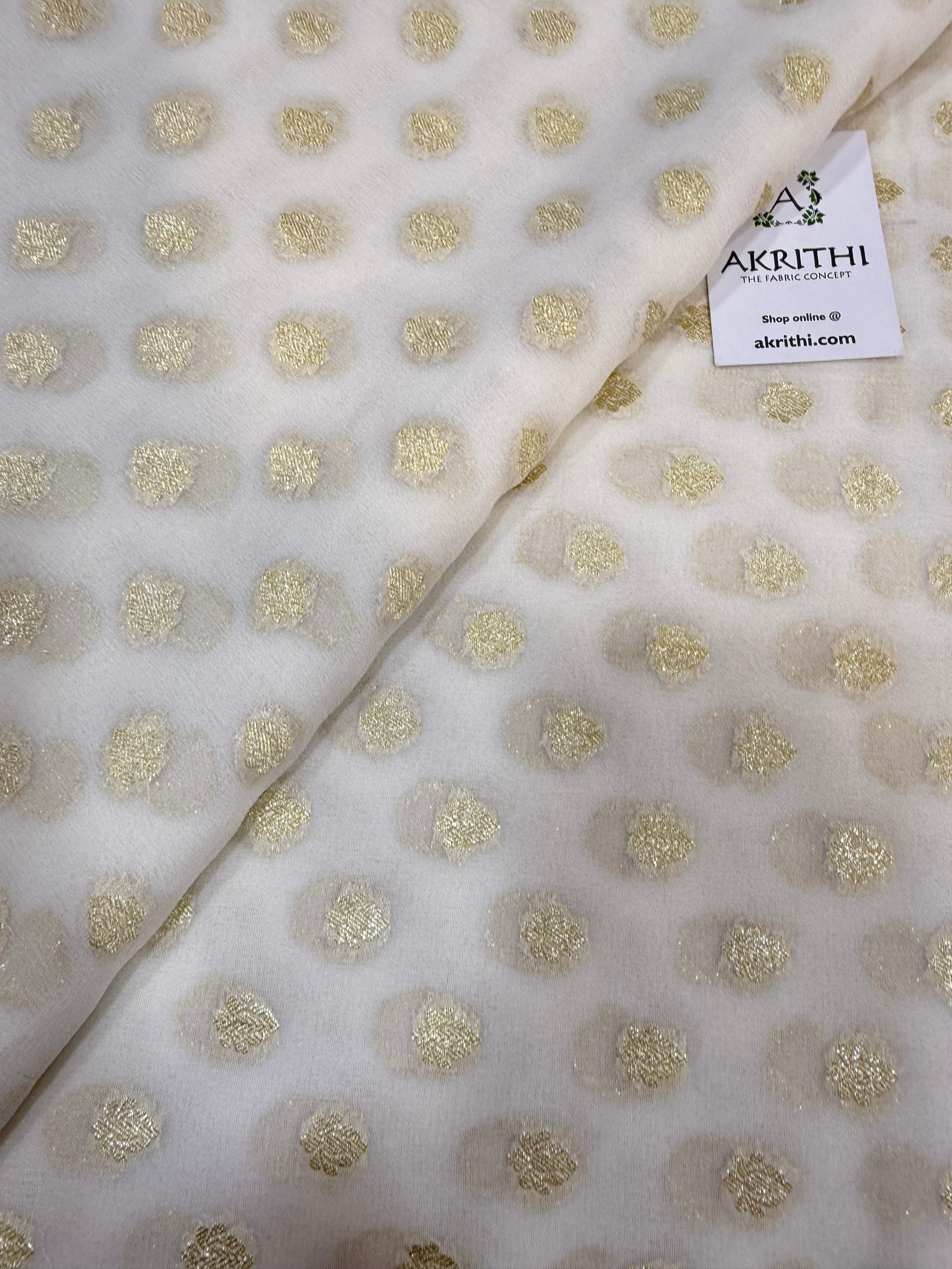 Dyeable Pure silk georgette Banarasi fabric