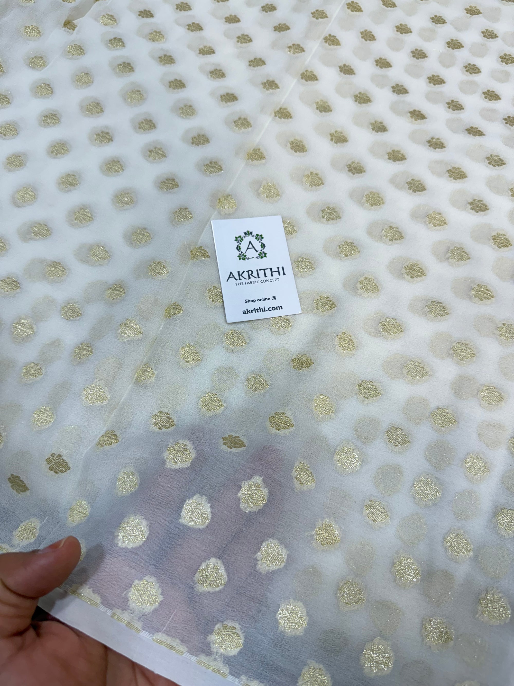 Dyeable Pure silk georgette Banarasi fabric