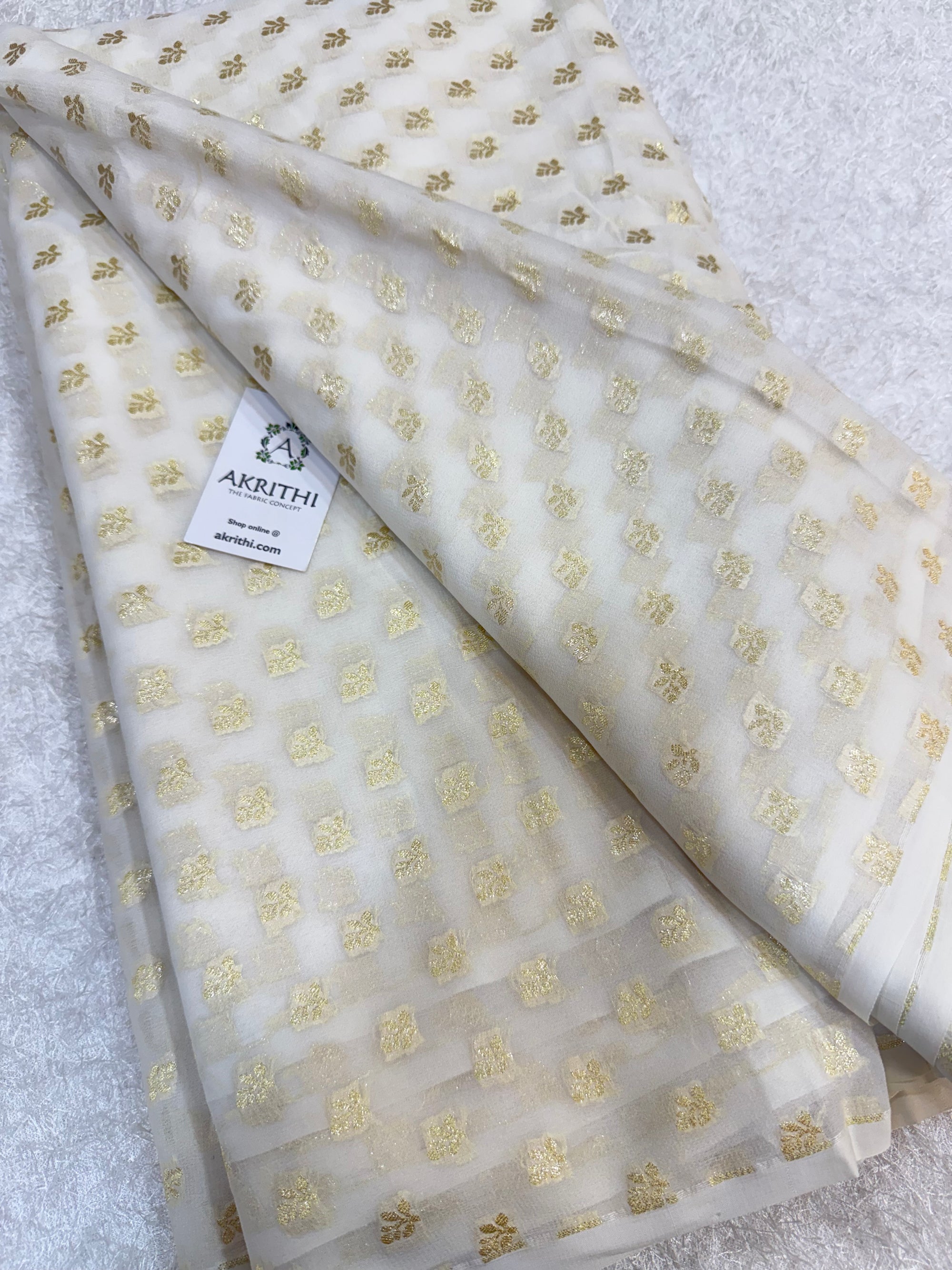 Dyeable Pure silk georgette Banarasi fabric