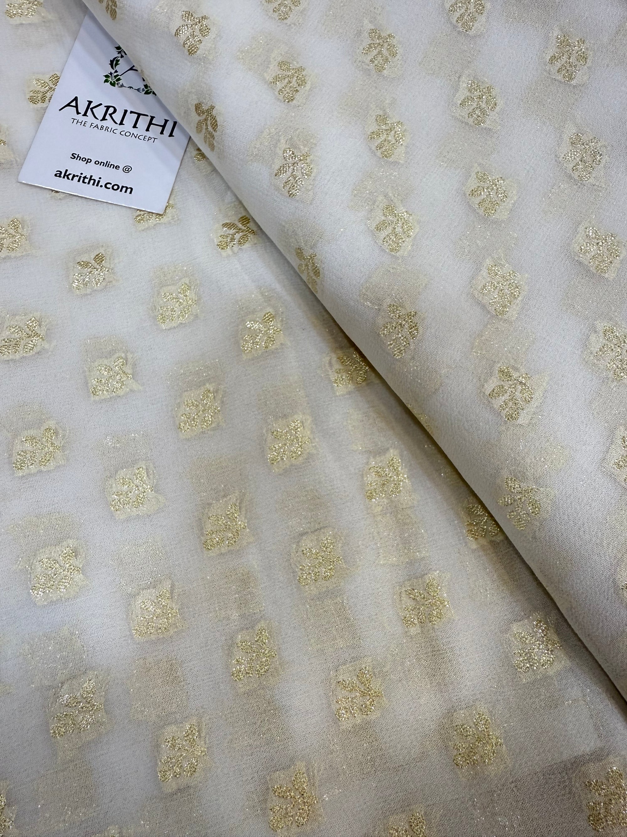 Dyeable Pure silk georgette Banarasi fabric