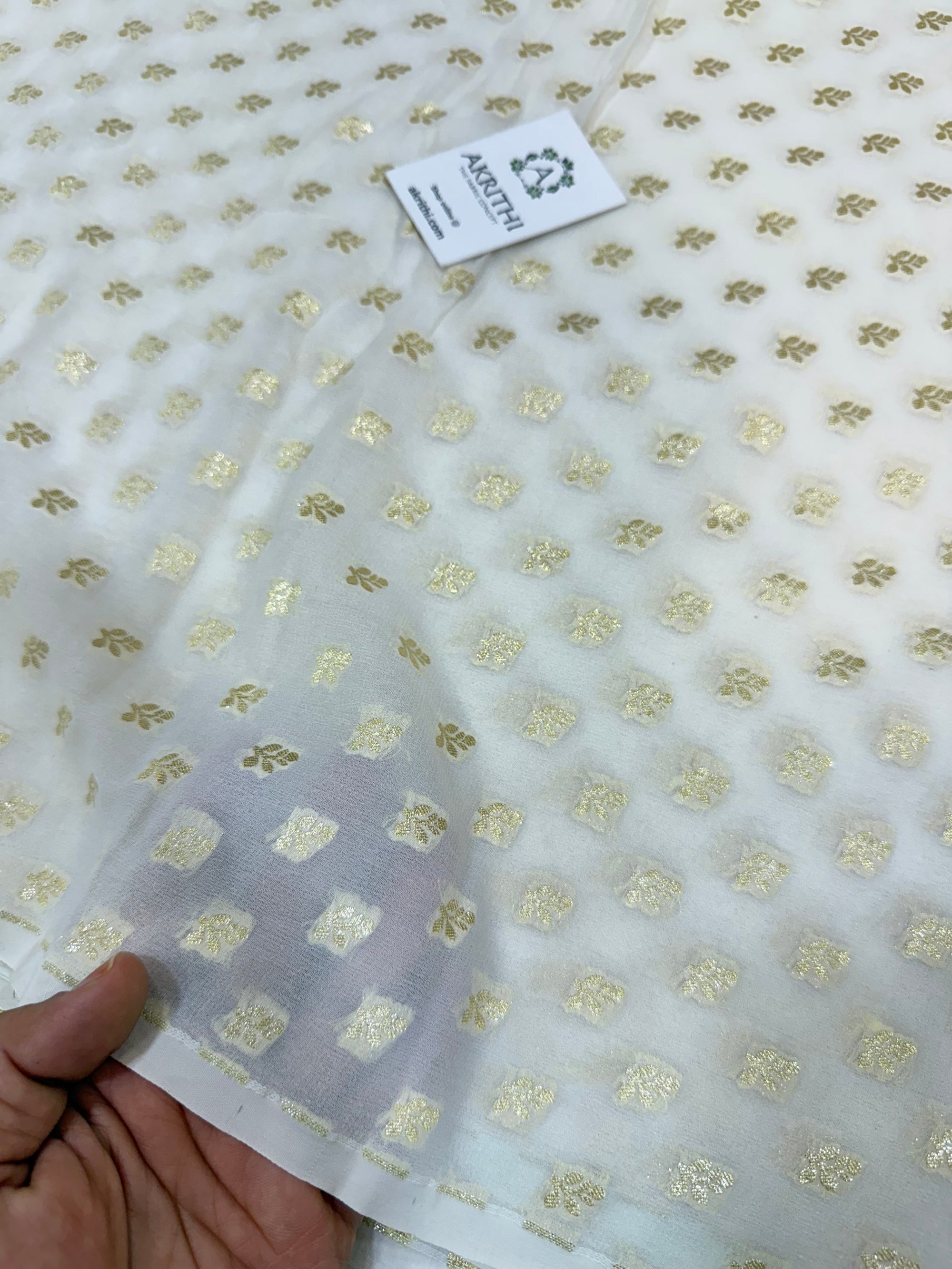 Dyeable Pure silk georgette Banarasi fabric