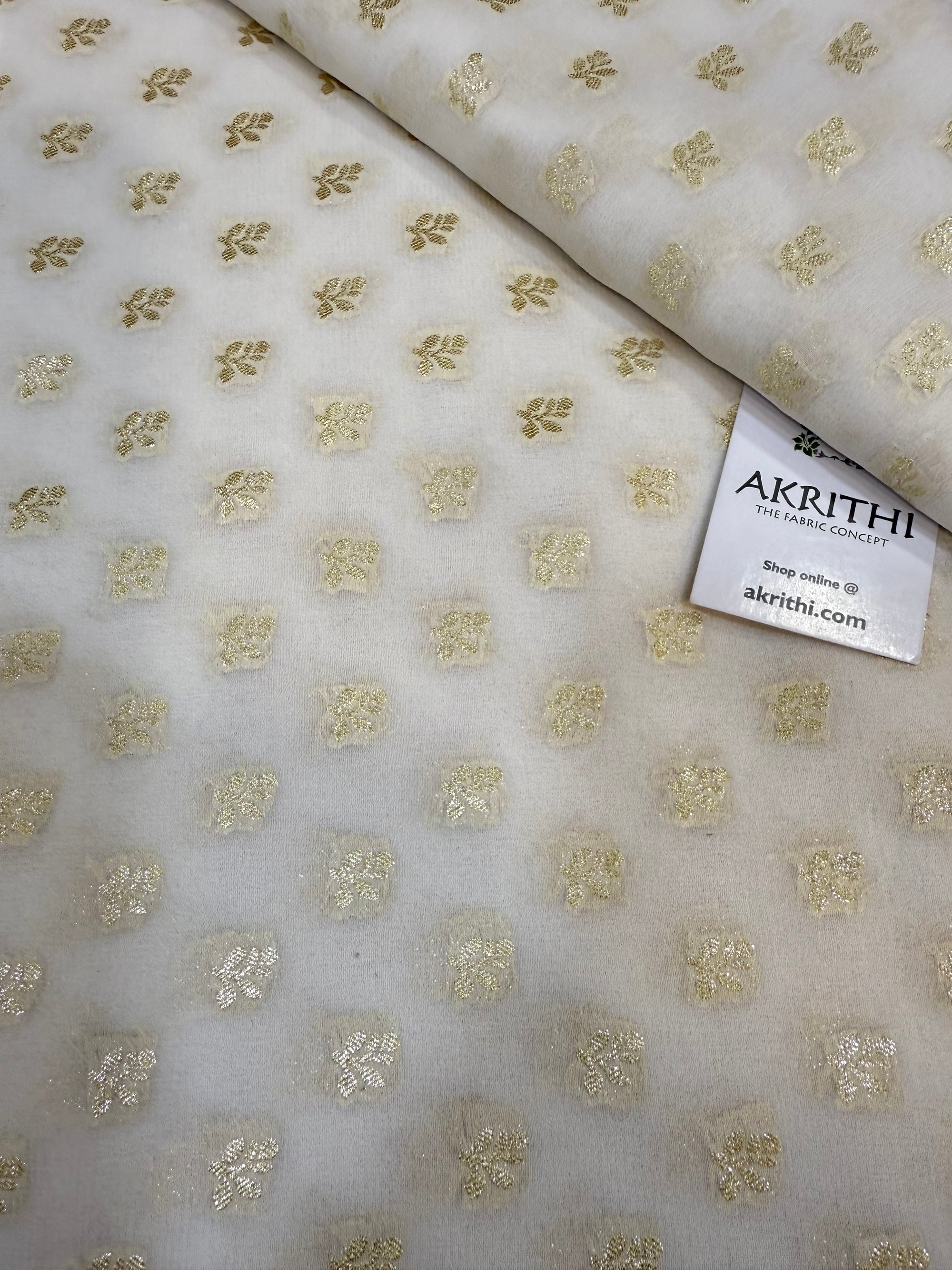 Dyeable Pure silk georgette Banarasi fabric