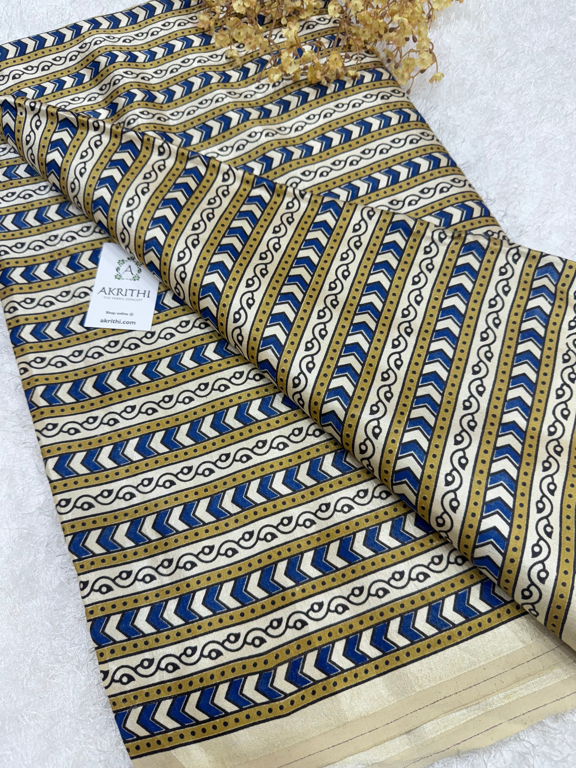 Ajrakh pure mashru silk fabric