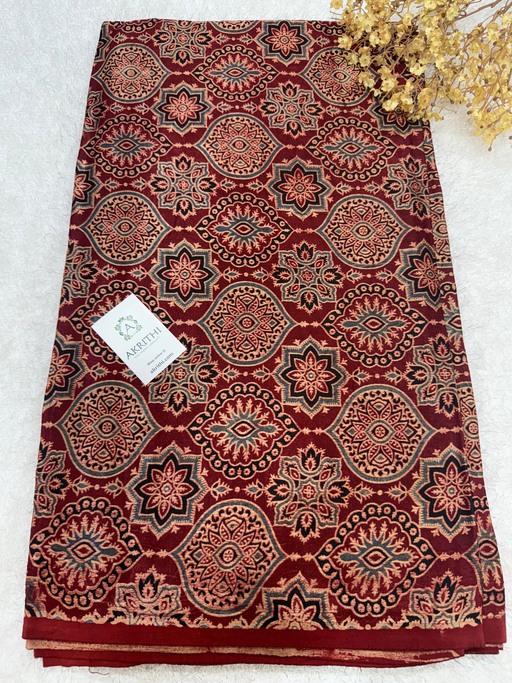 Ajrakh pure mashru silk fabric
