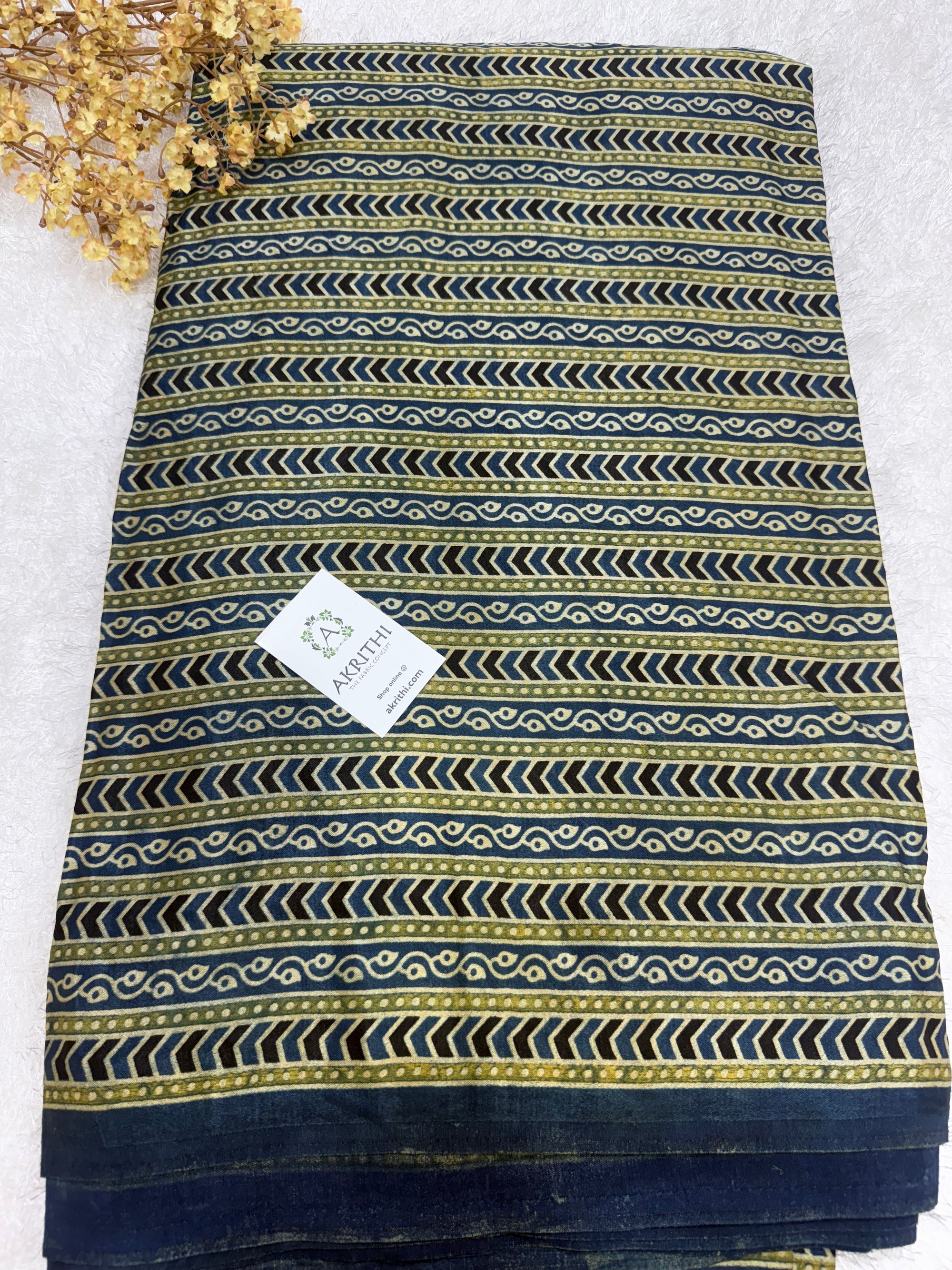 Ajrakh pure mashru silk fabric