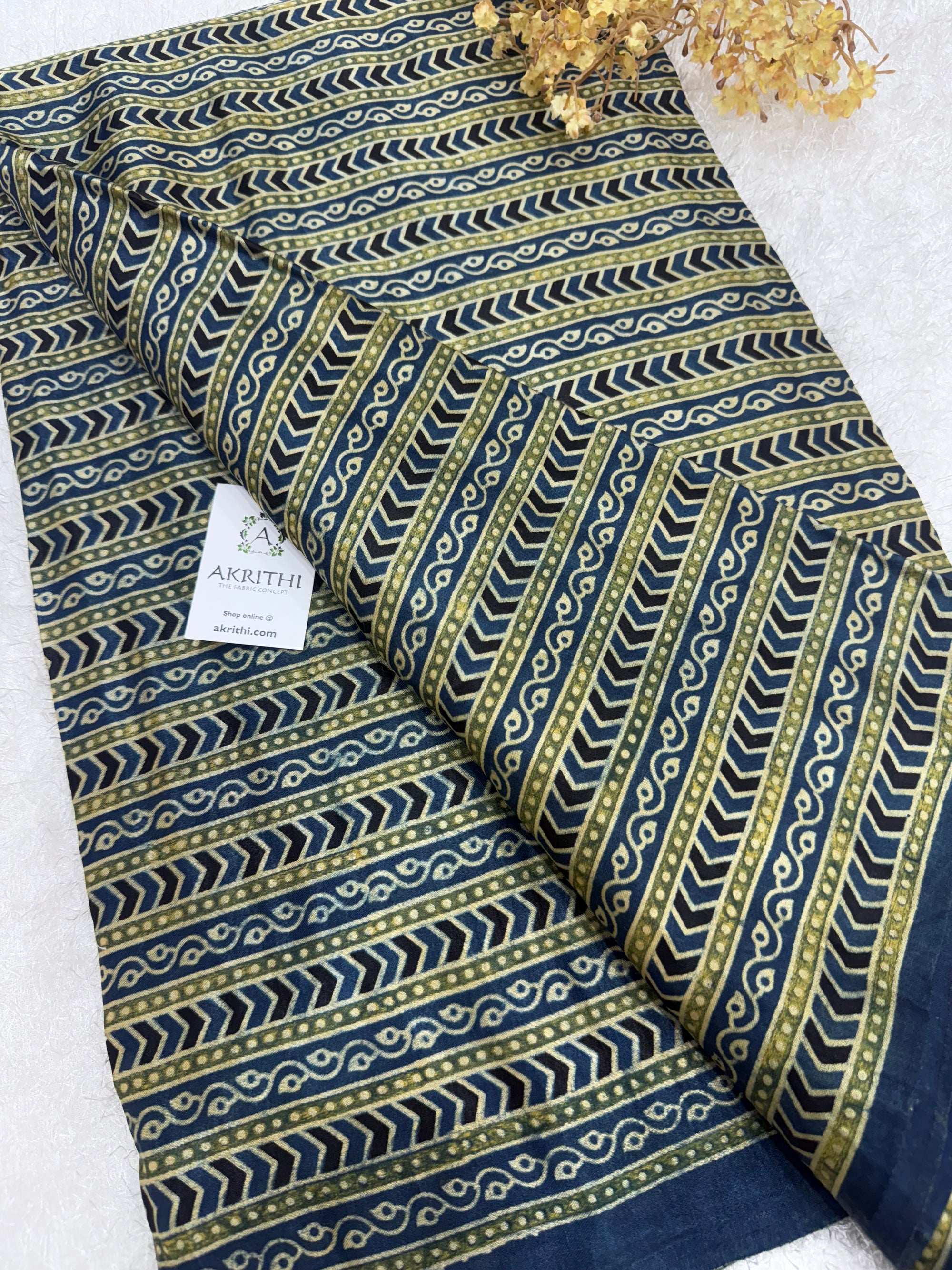 Ajrakh pure mashru silk fabric