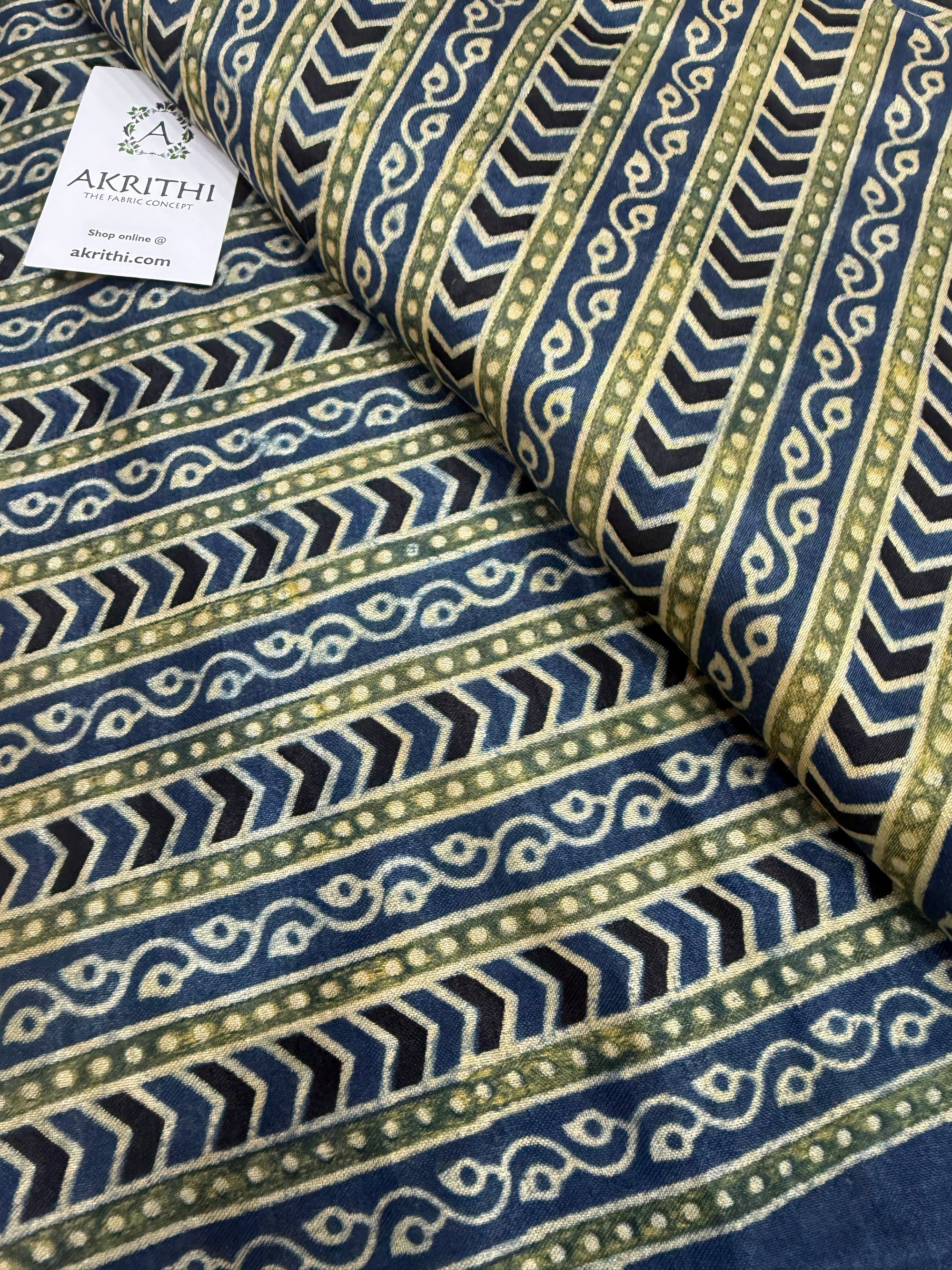 Ajrakh pure mashru silk fabric