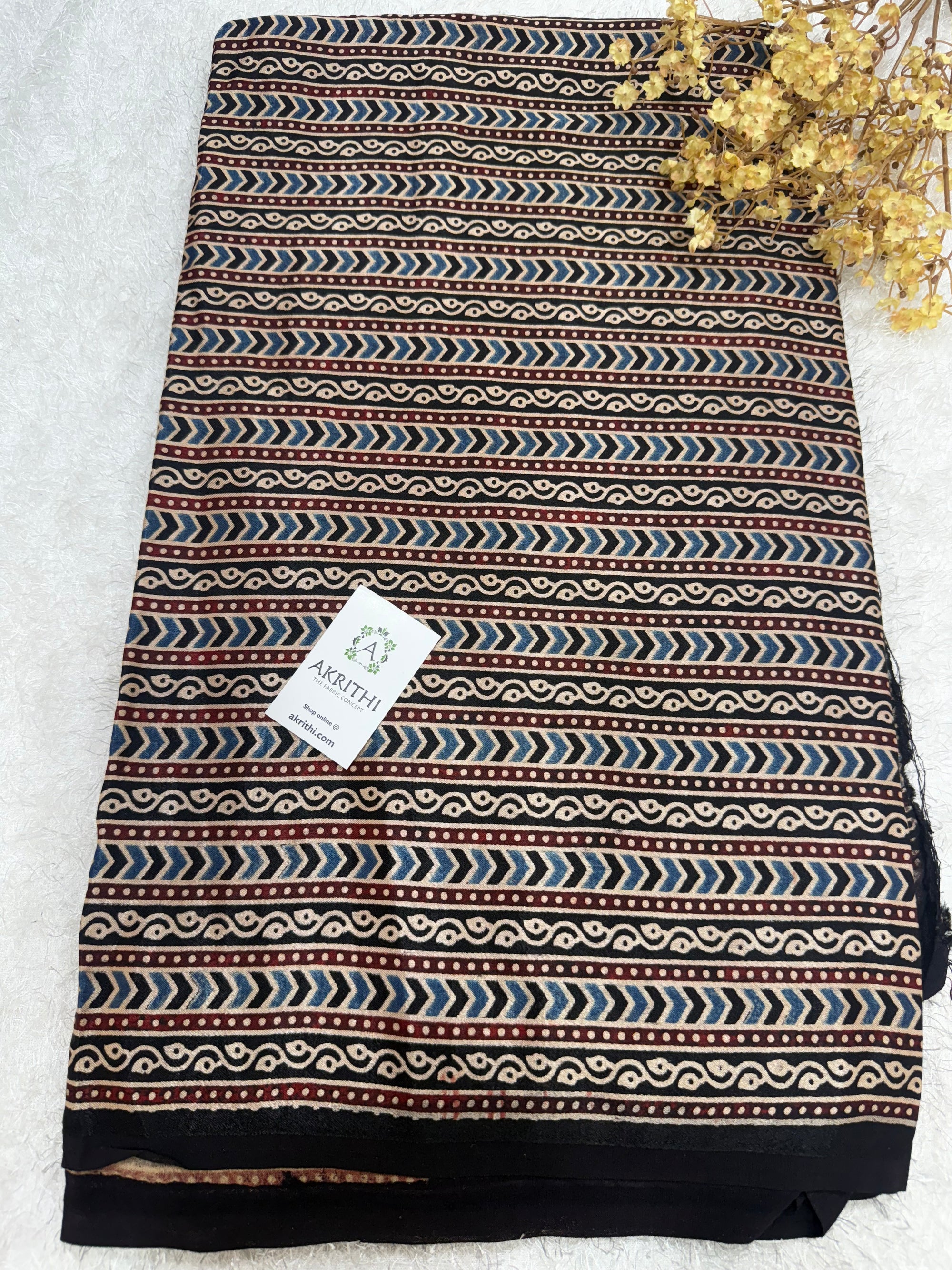 Ajrakh pure mashru silk fabric
