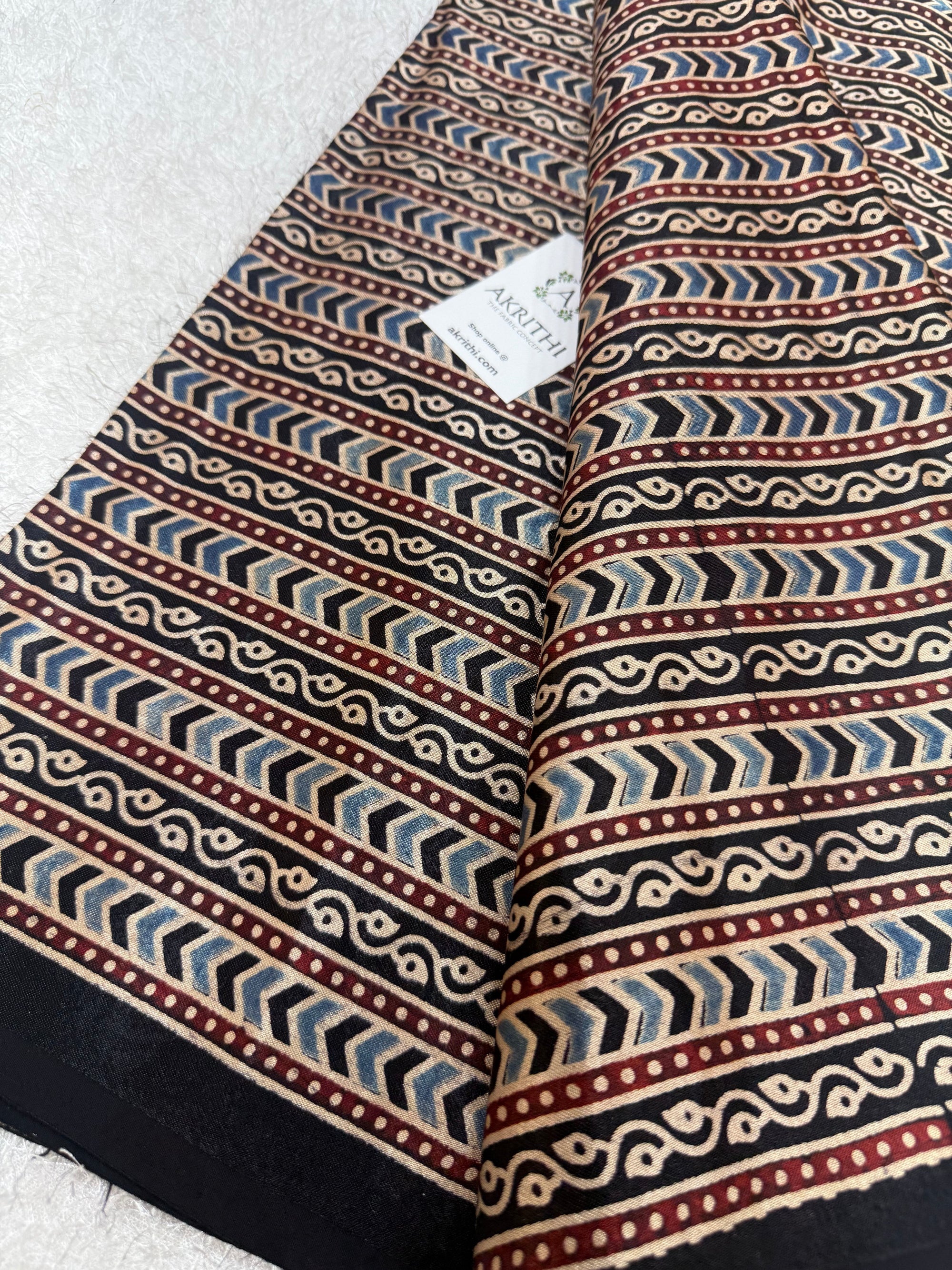 Ajrakh pure mashru silk fabric