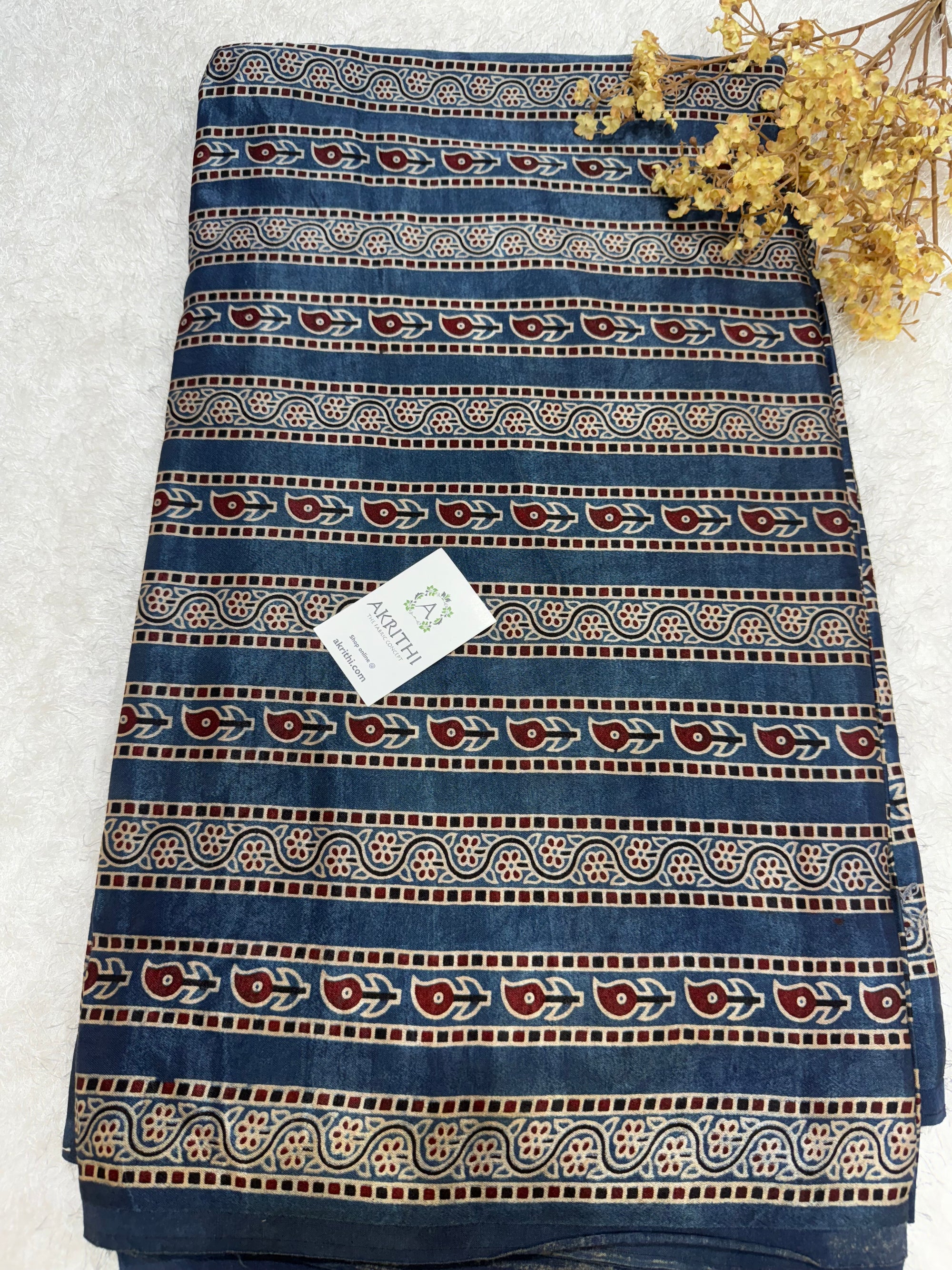 Ajrakh pure mashru silk fabric