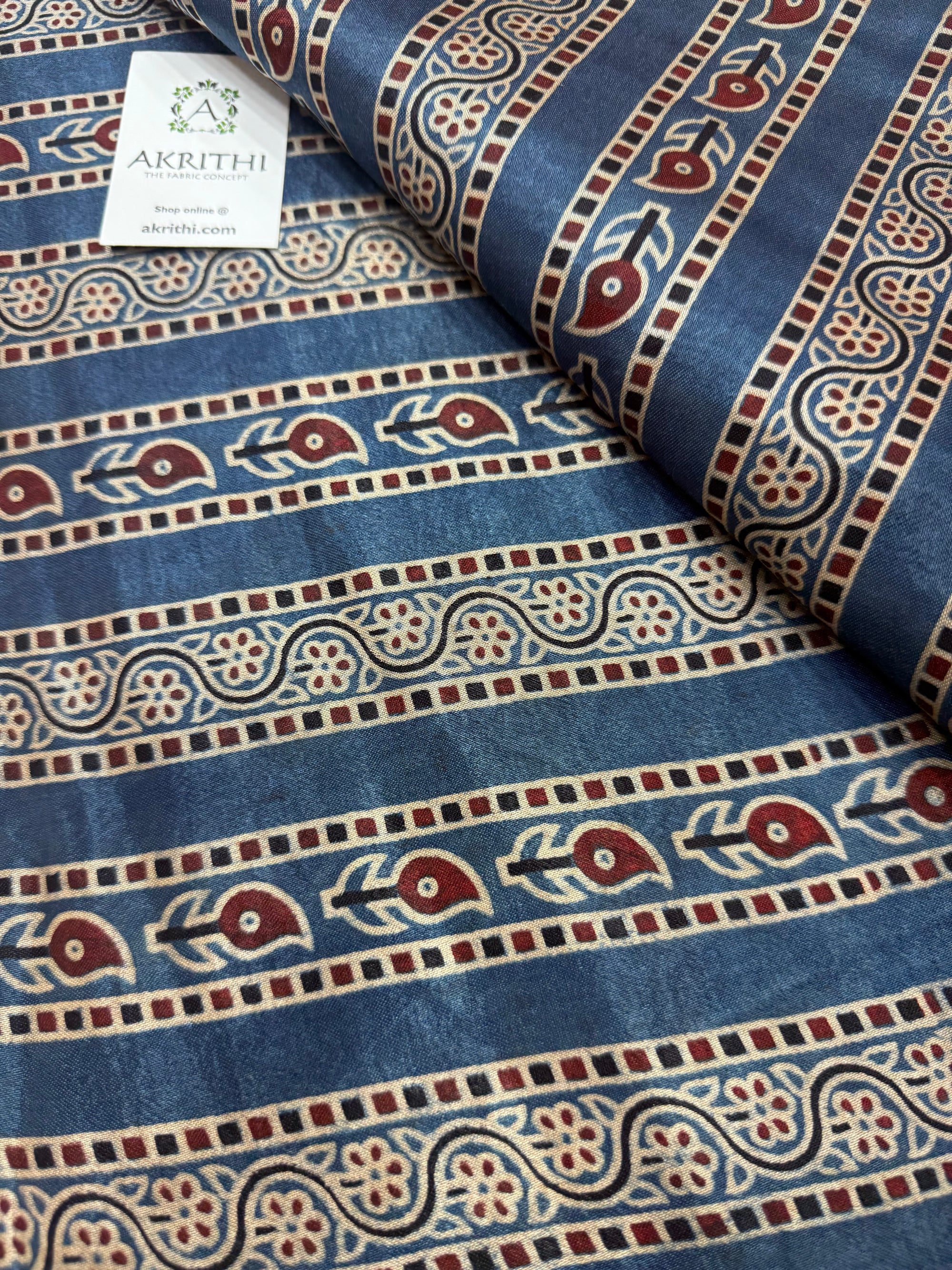Ajrakh pure mashru silk fabric