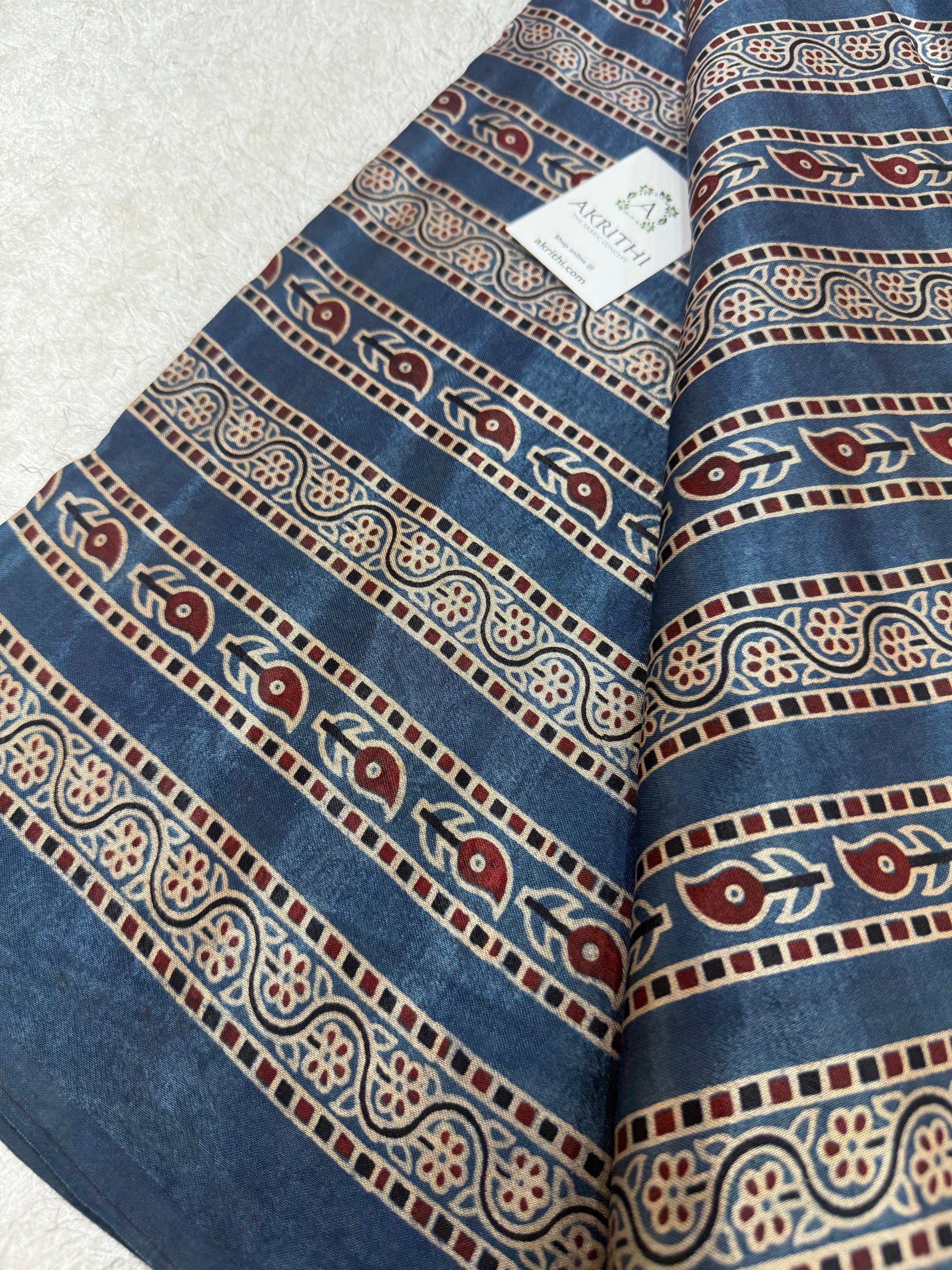 Ajrakh pure mashru silk fabric