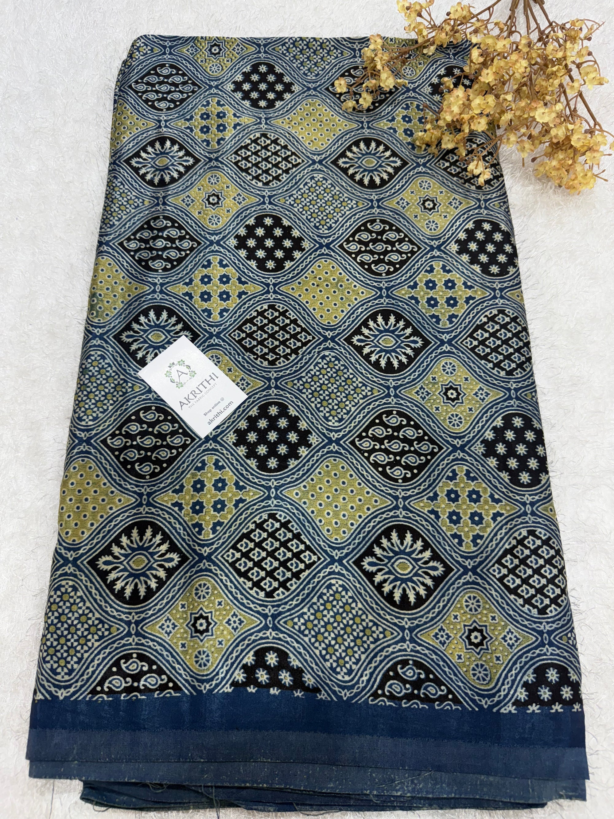Ajrakh pure mashru silk fabric