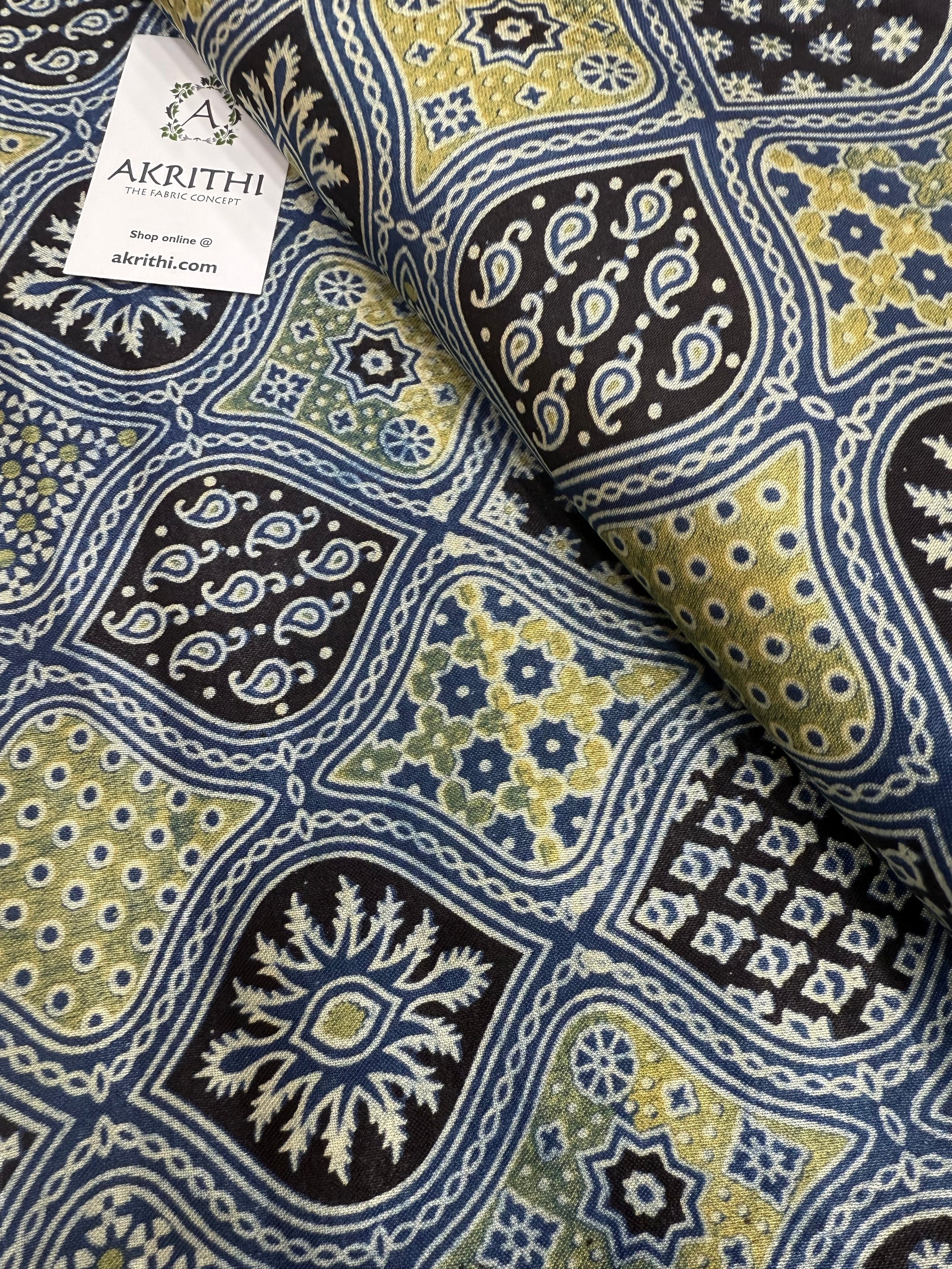 Ajrakh pure mashru silk fabric