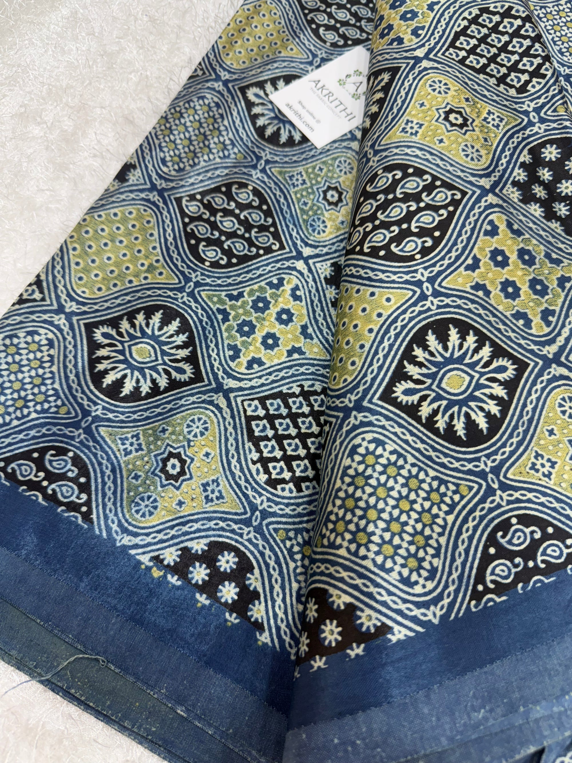 Ajrakh pure mashru silk fabric