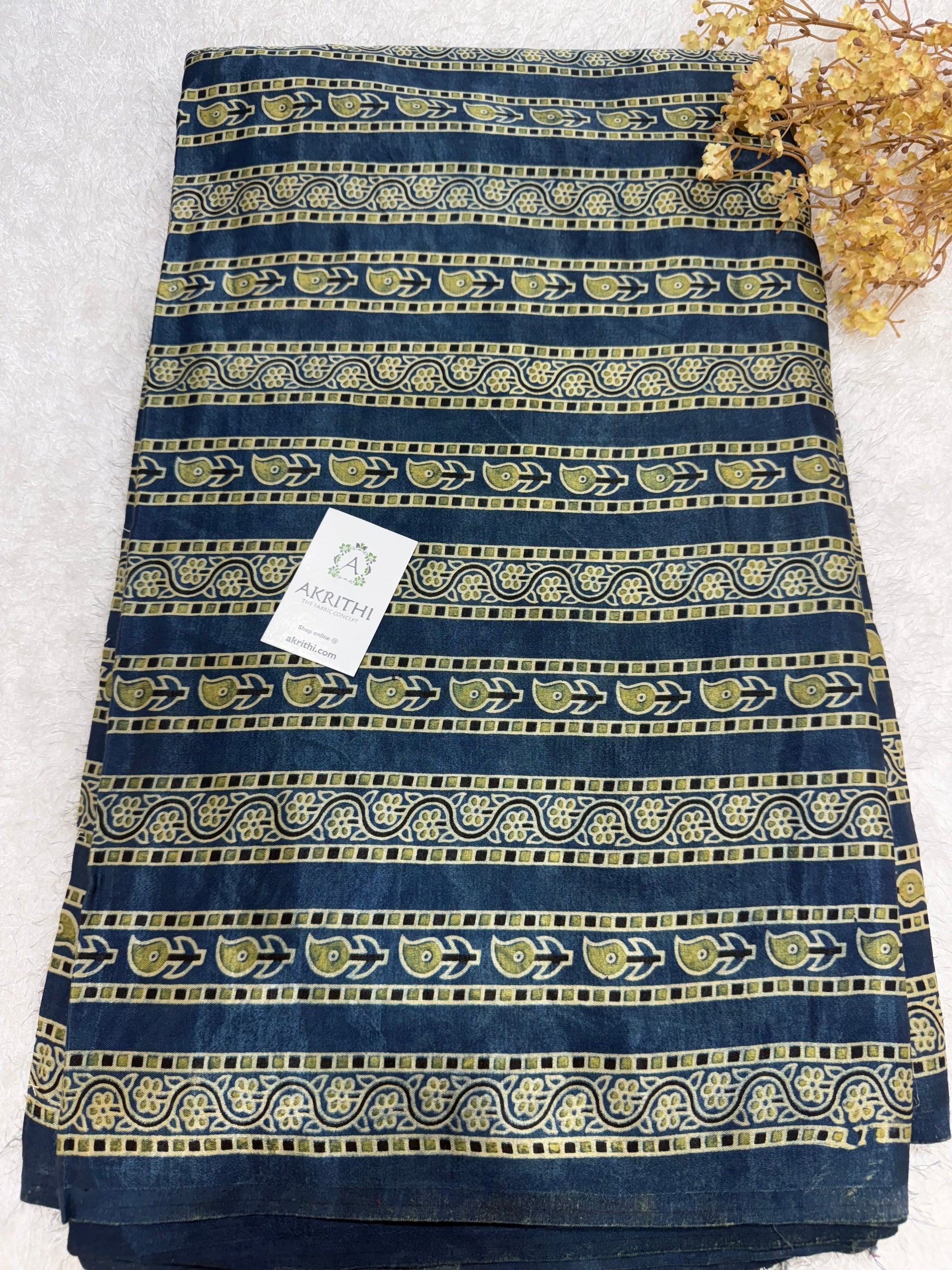 Ajrakh pure mashru silk fabric