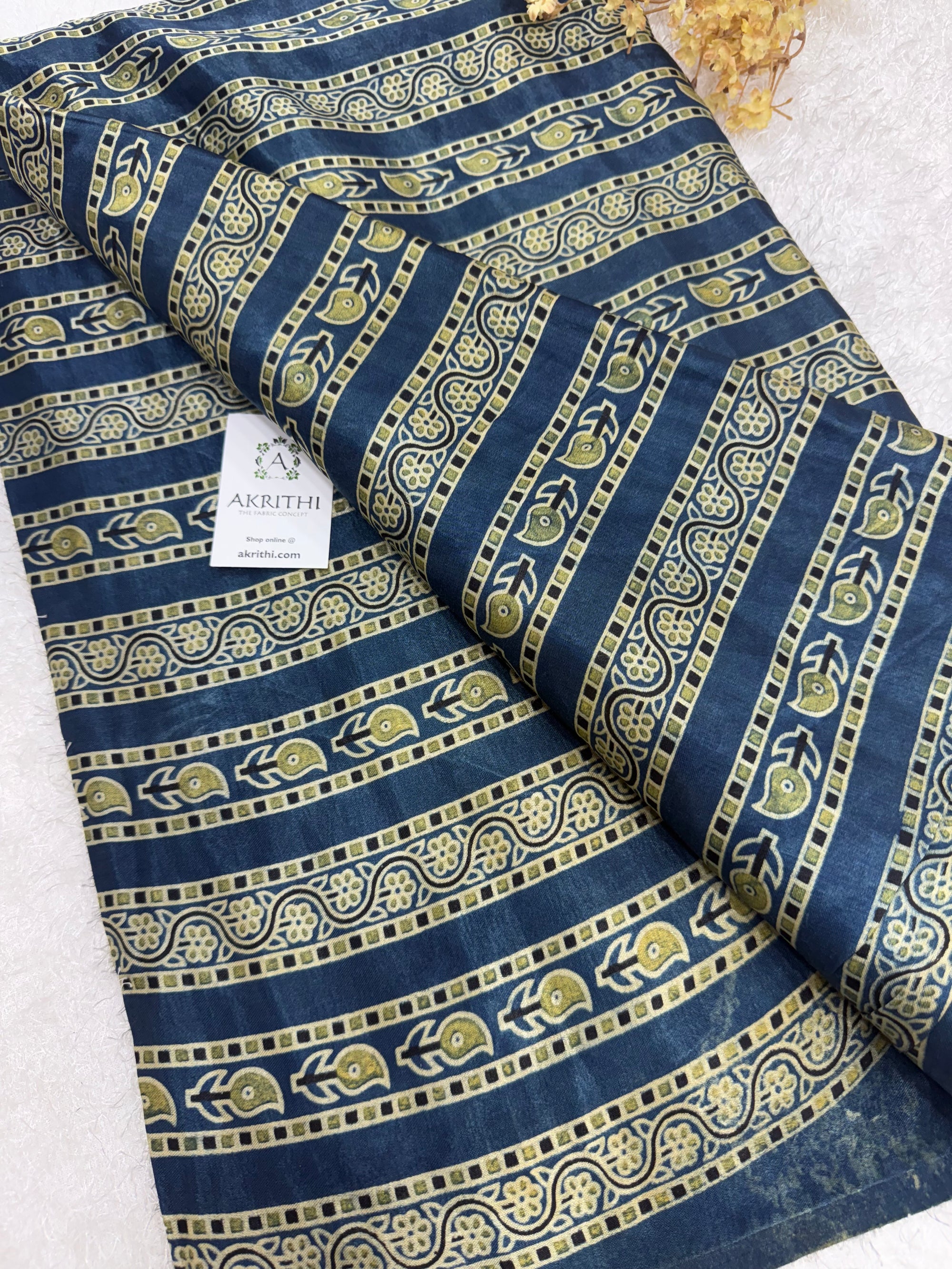 Ajrakh pure mashru silk fabric