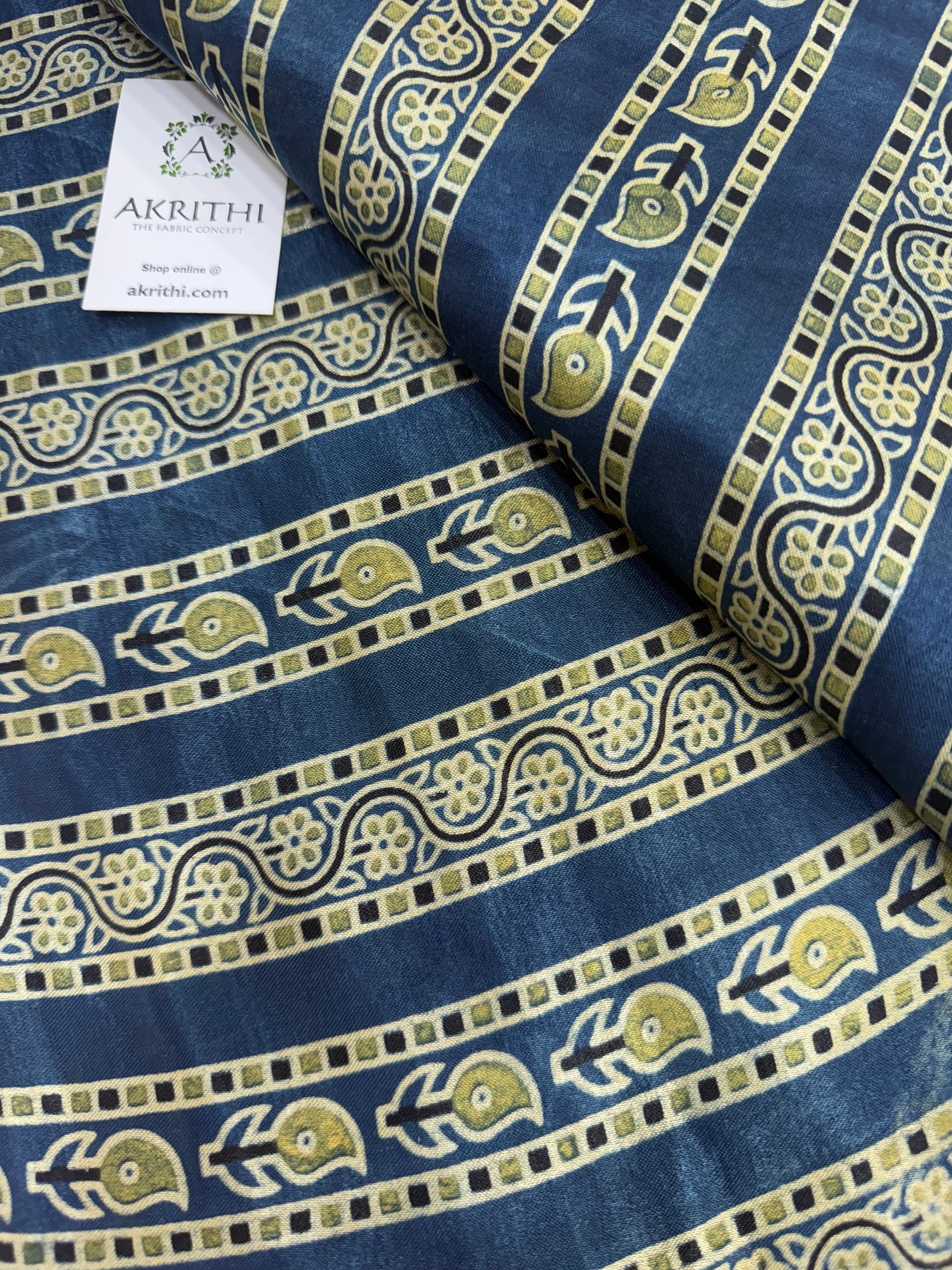 Ajrakh pure mashru silk fabric