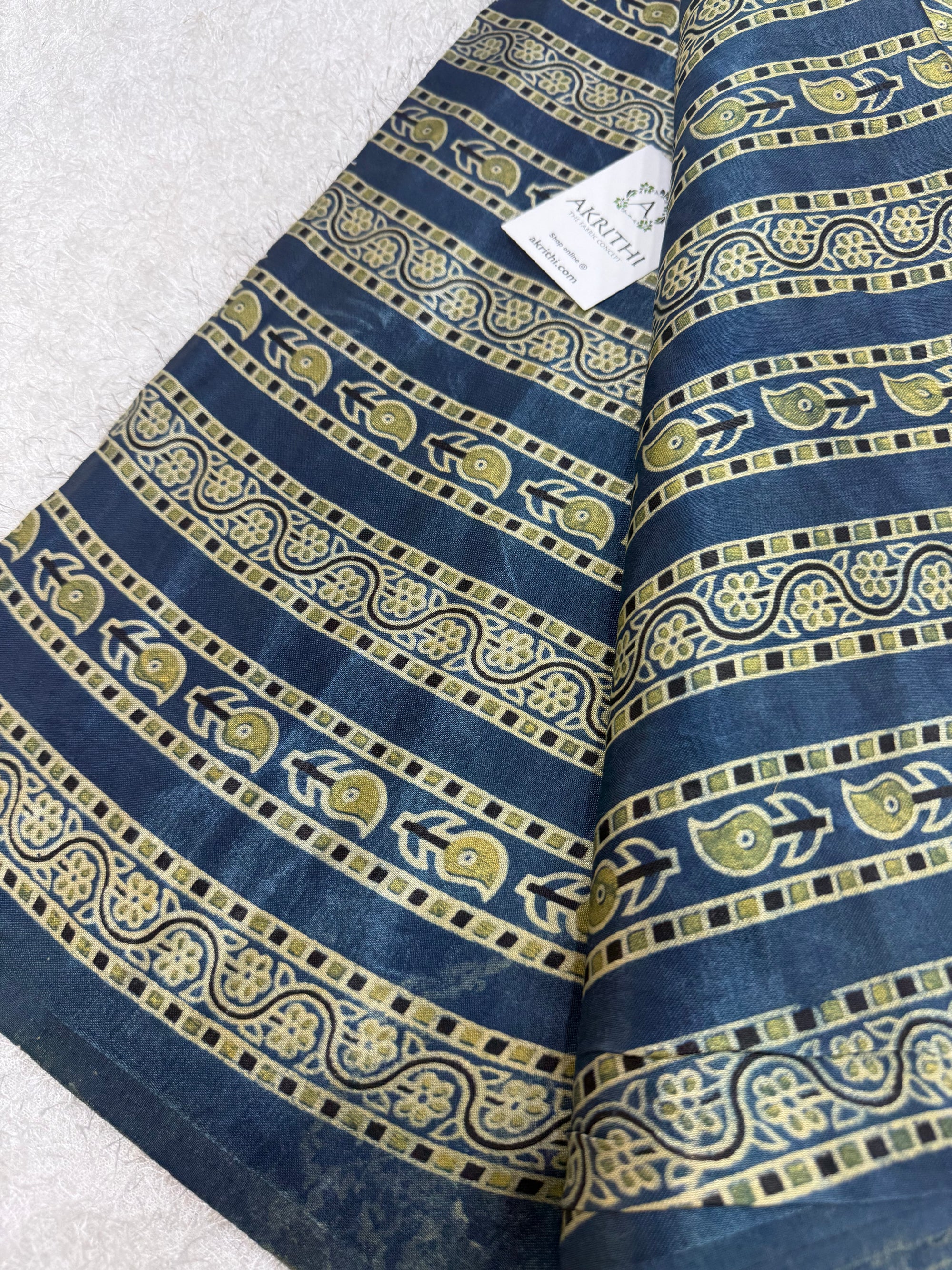 Ajrakh pure mashru silk fabric