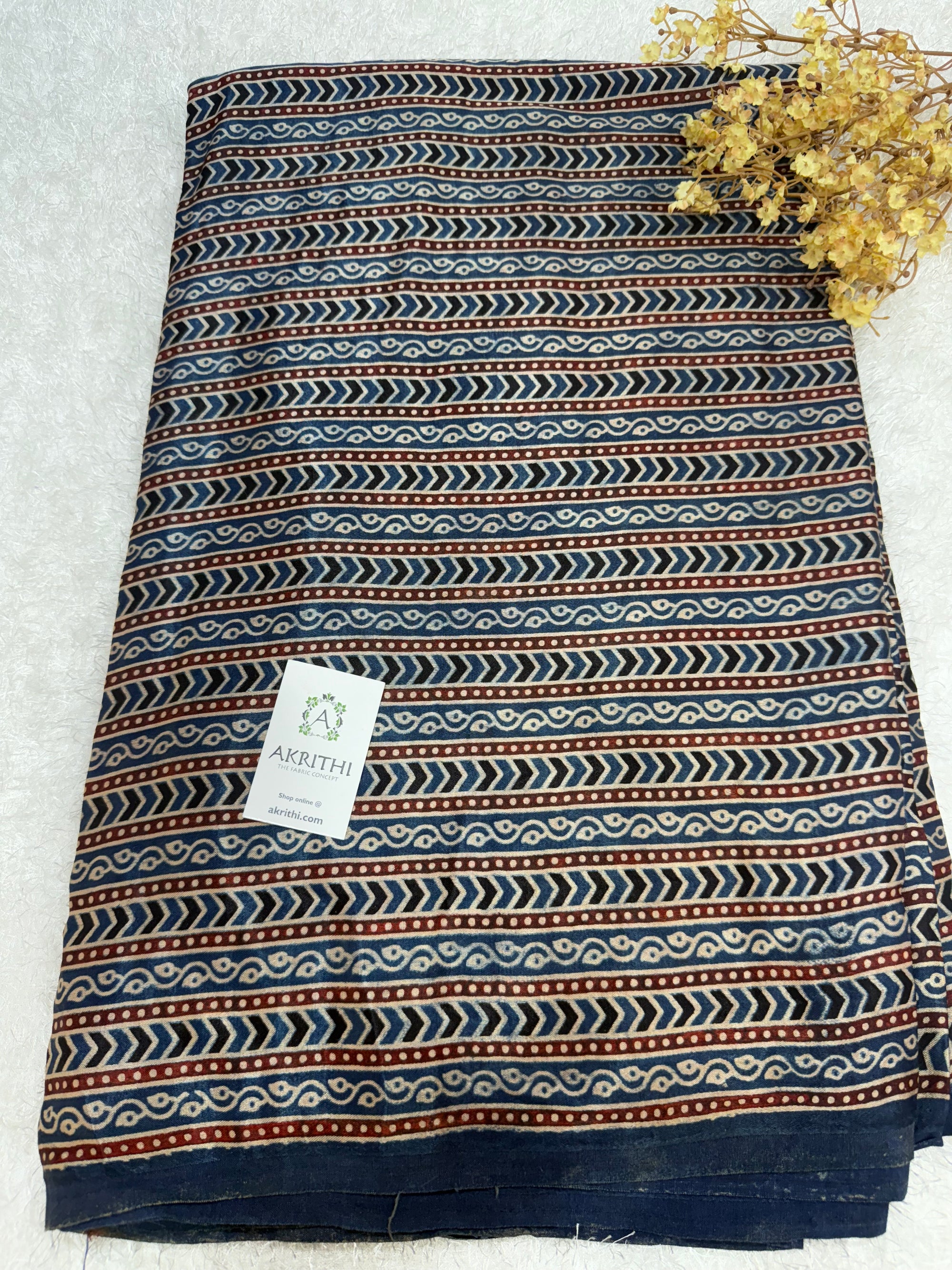 Ajrakh pure mashru silk fabric