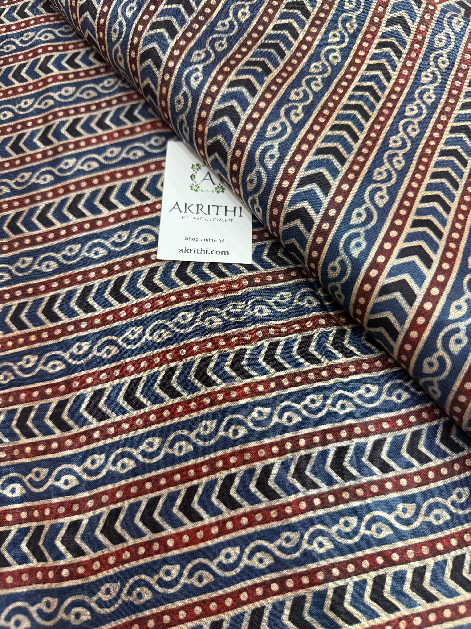 Ajrakh pure mashru silk fabric