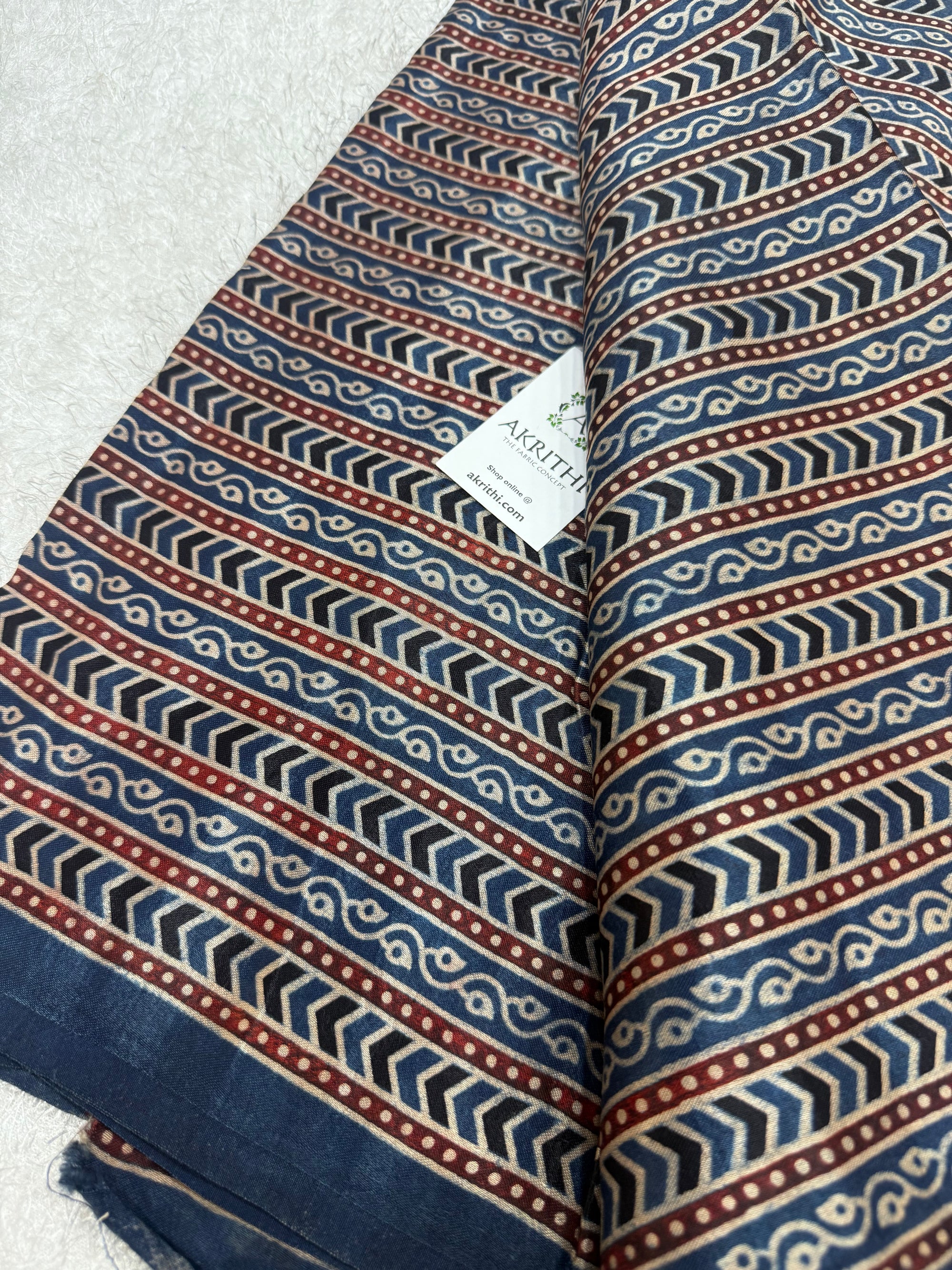 Ajrakh pure mashru silk fabric
