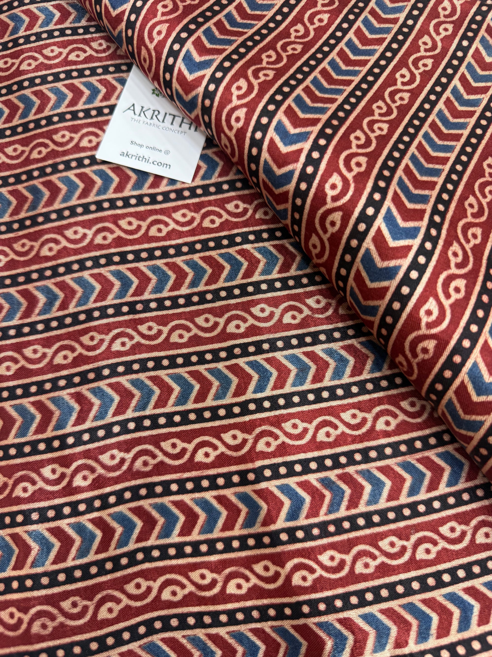 Ajrakh pure mashru silk fabric