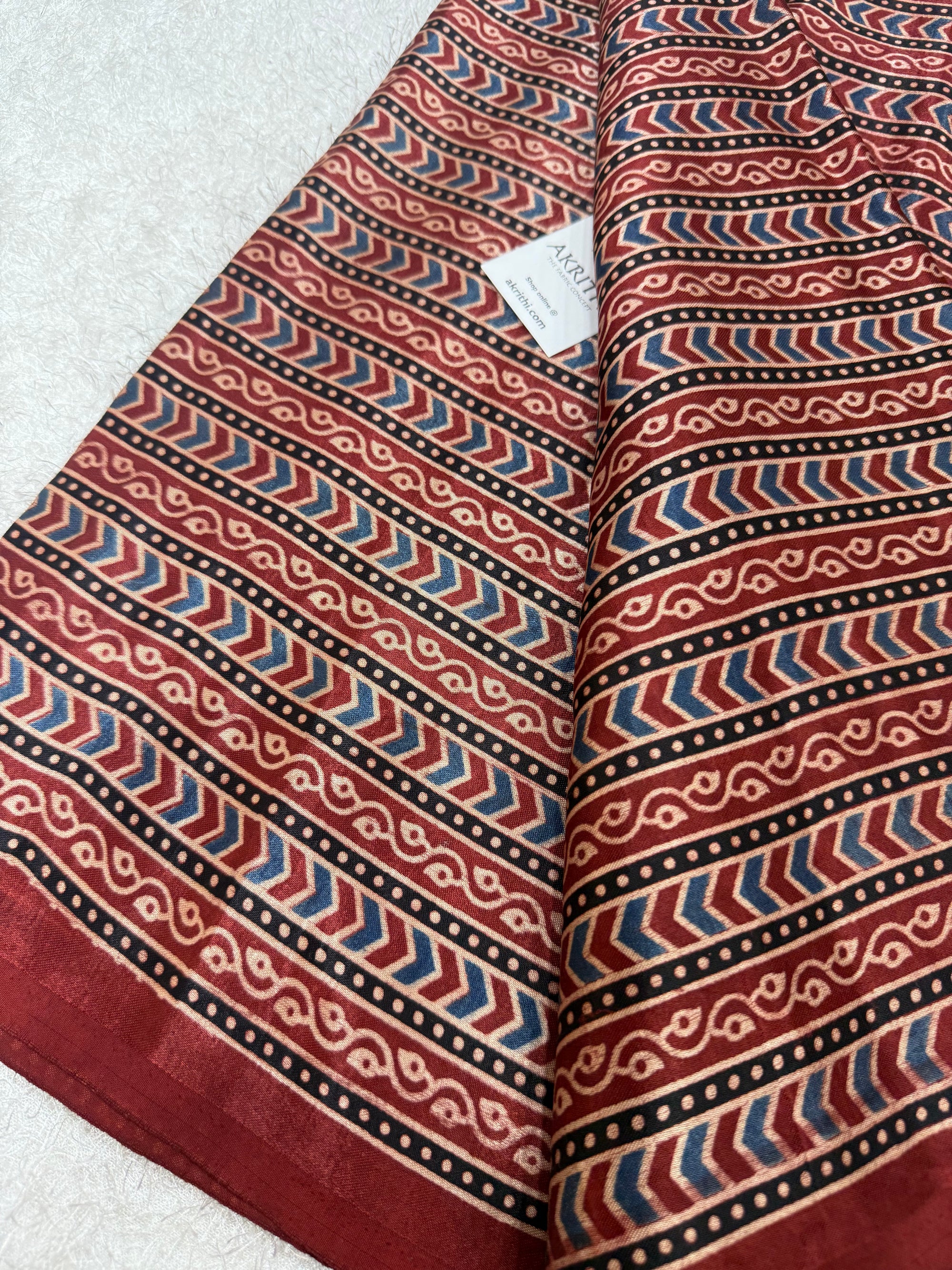 Ajrakh pure mashru silk fabric