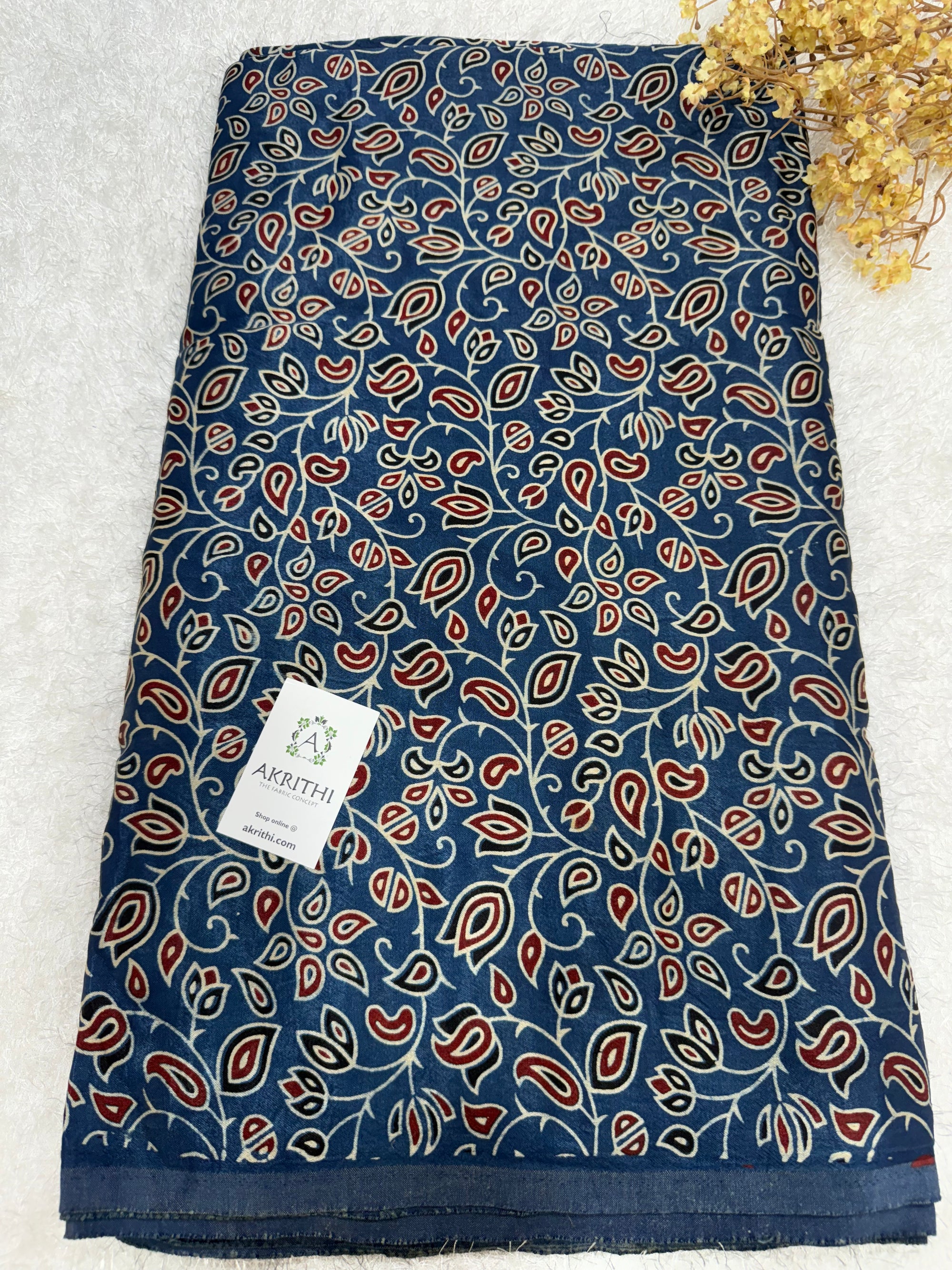 Ajrakh pure mashru silk fabric
