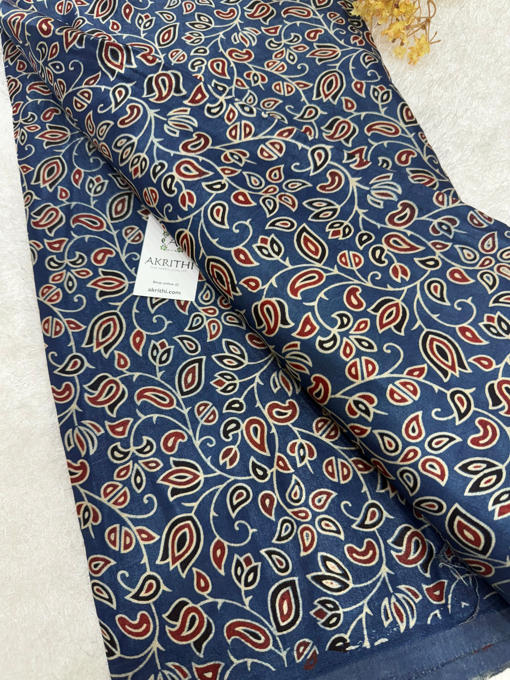 Ajrakh pure mashru silk fabric