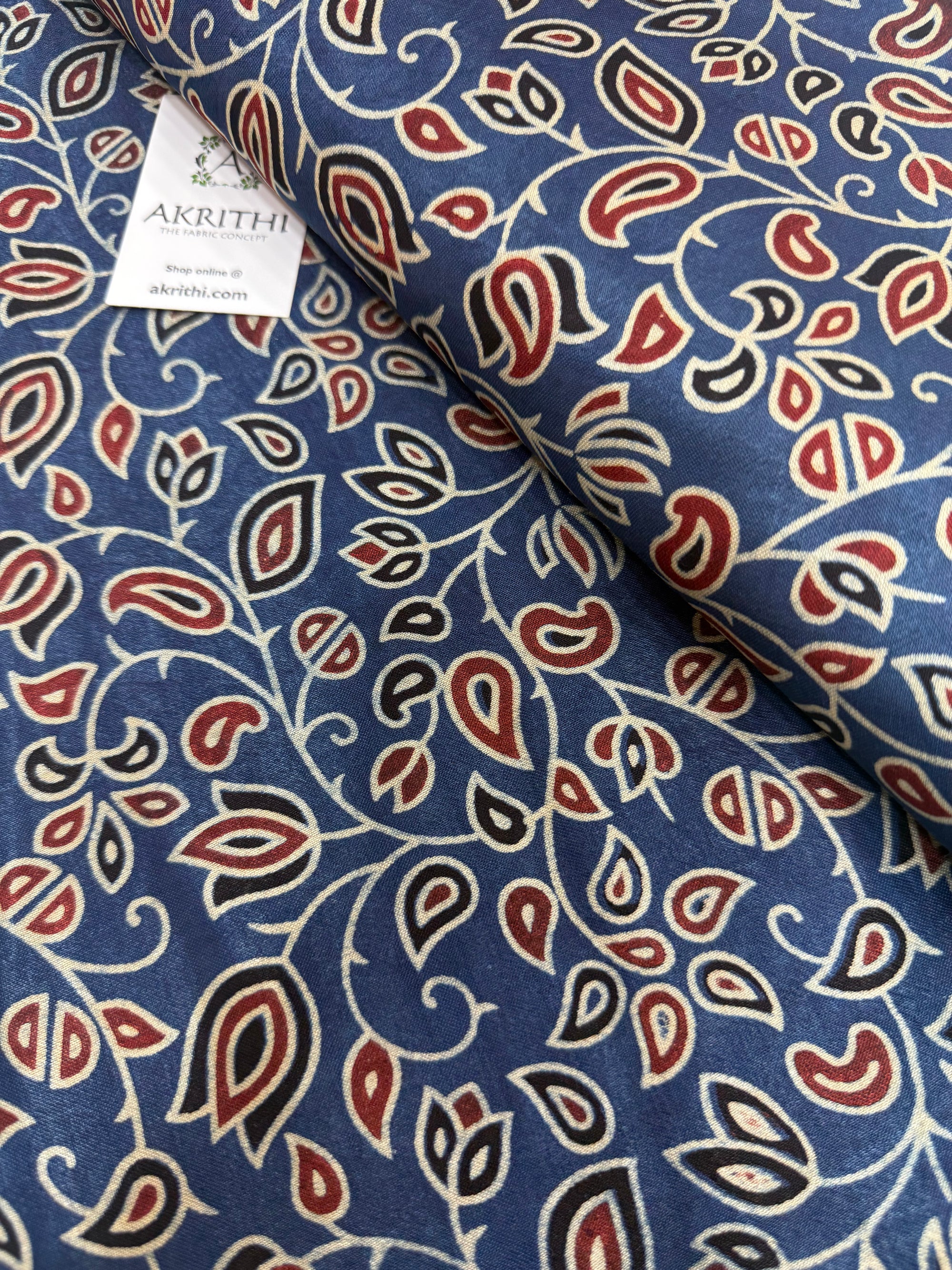 Ajrakh pure mashru silk fabric