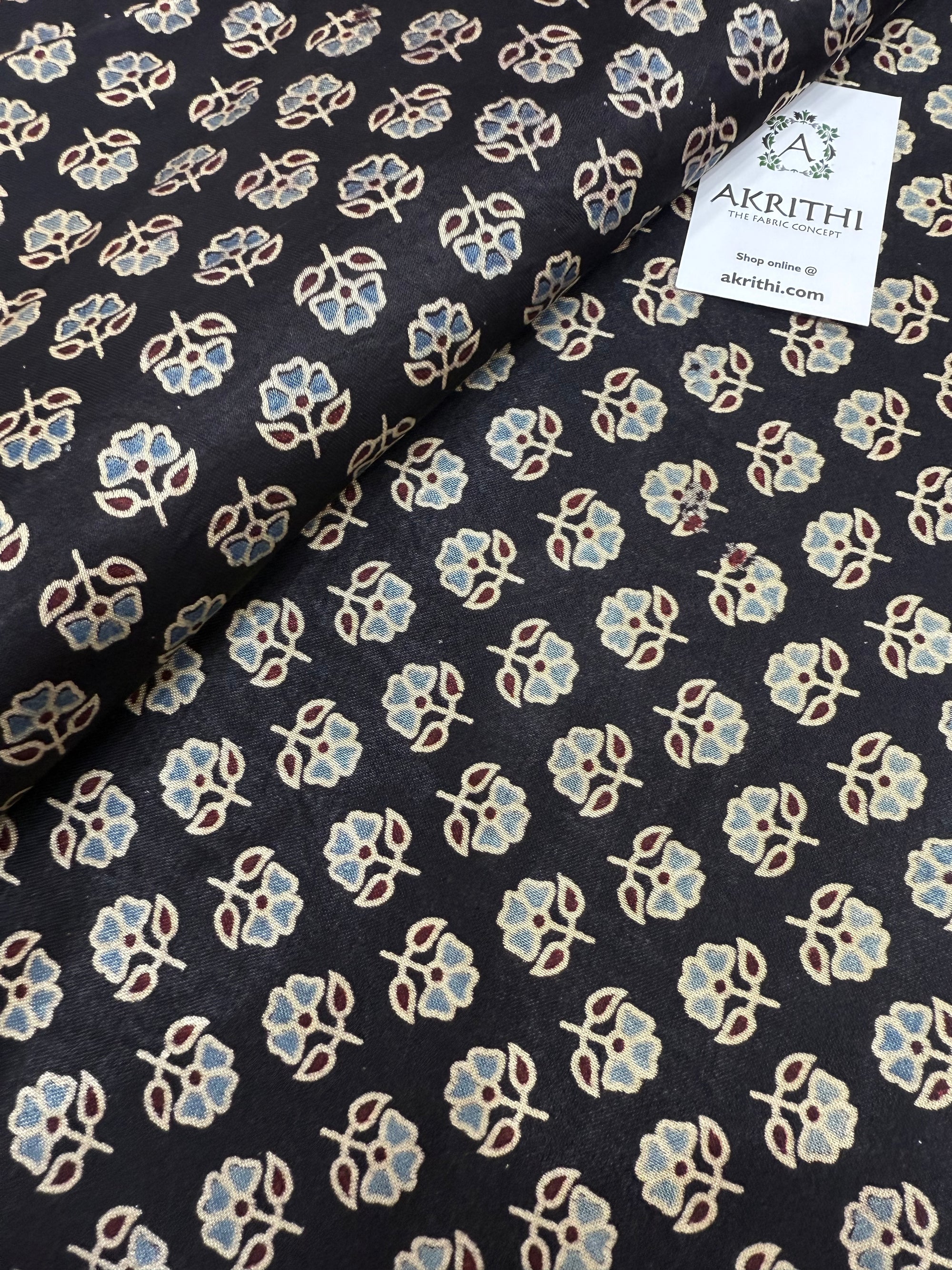 Ajrakh pure mashru silk fabric