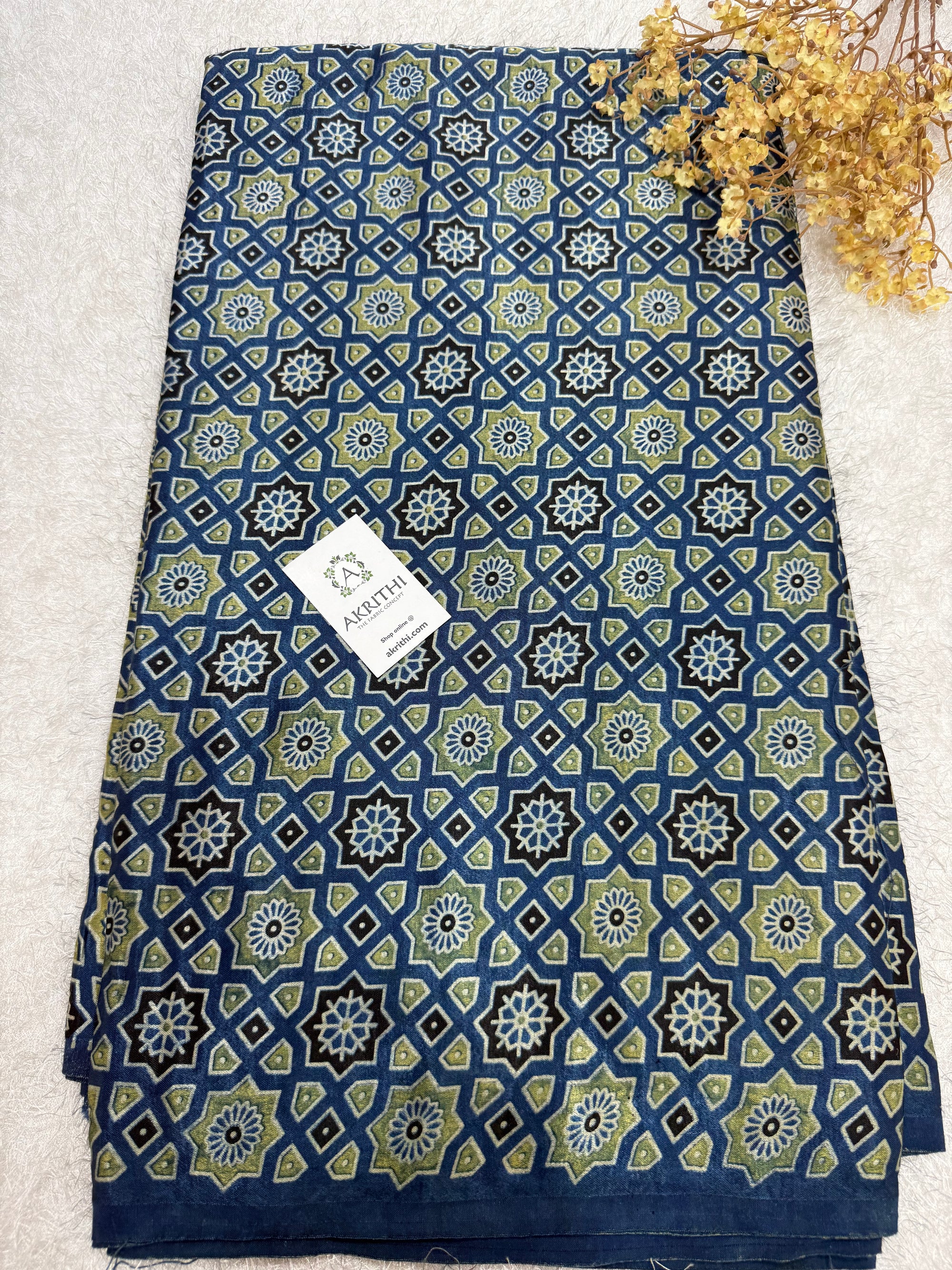 Ajrakh pure mashru silk fabric