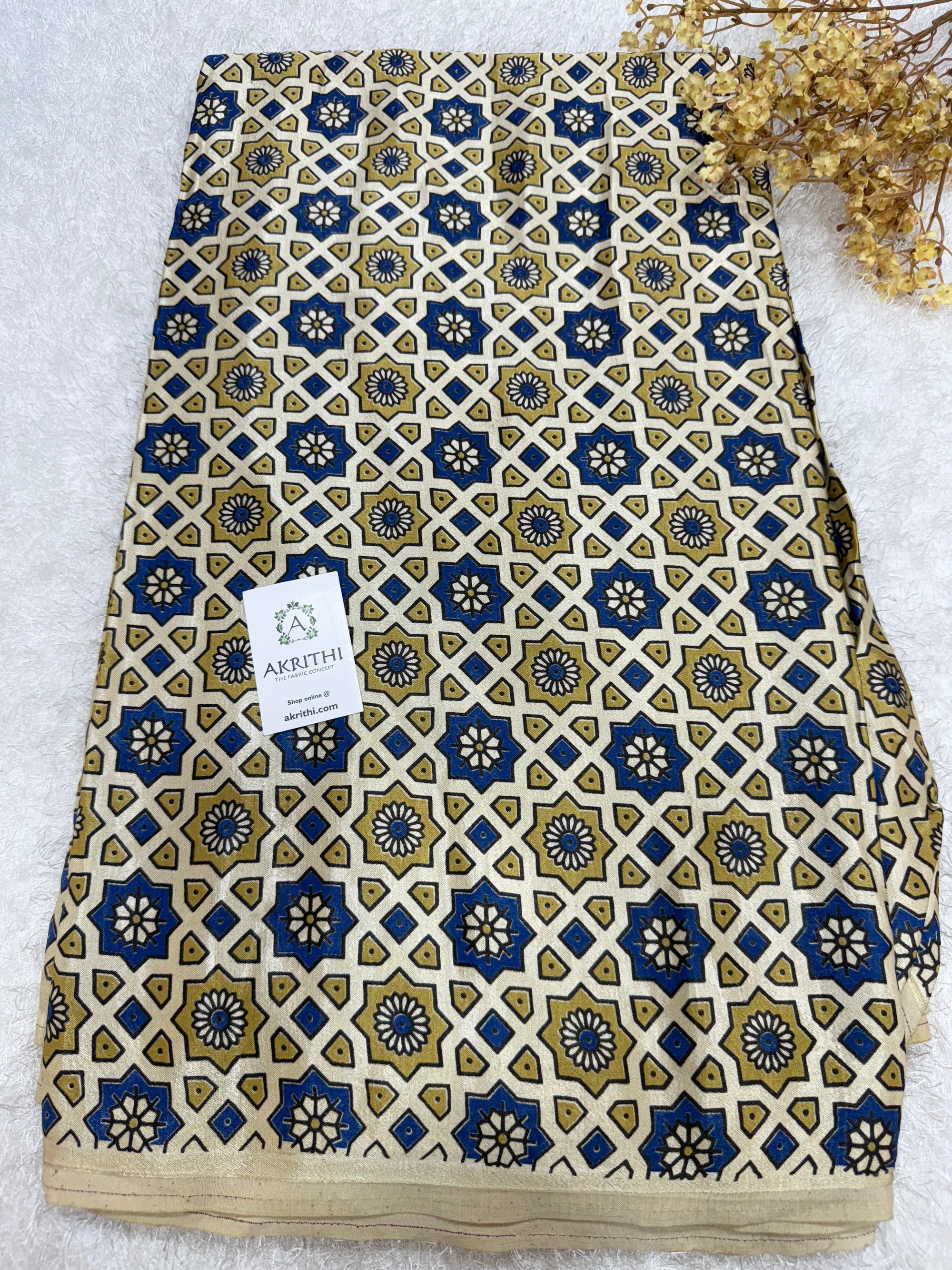 Ajrakh pure mashru silk fabric