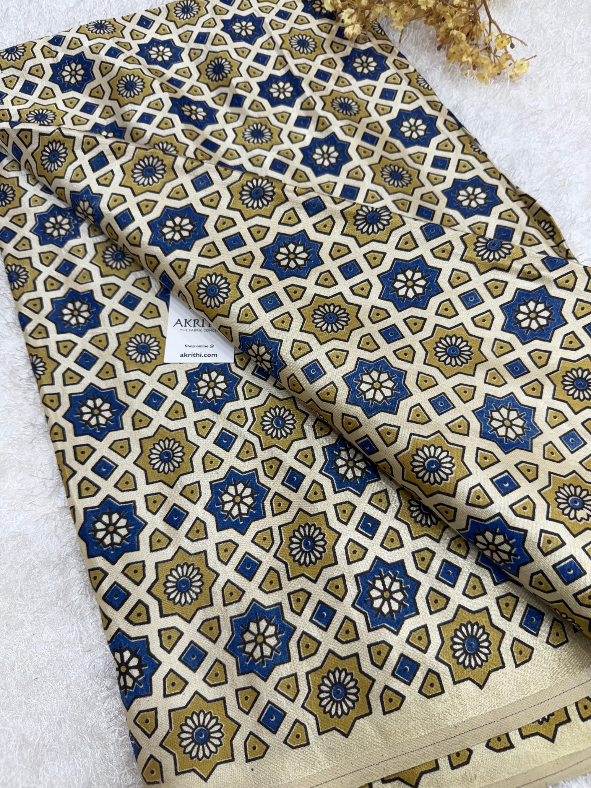 Ajrakh pure mashru silk fabric