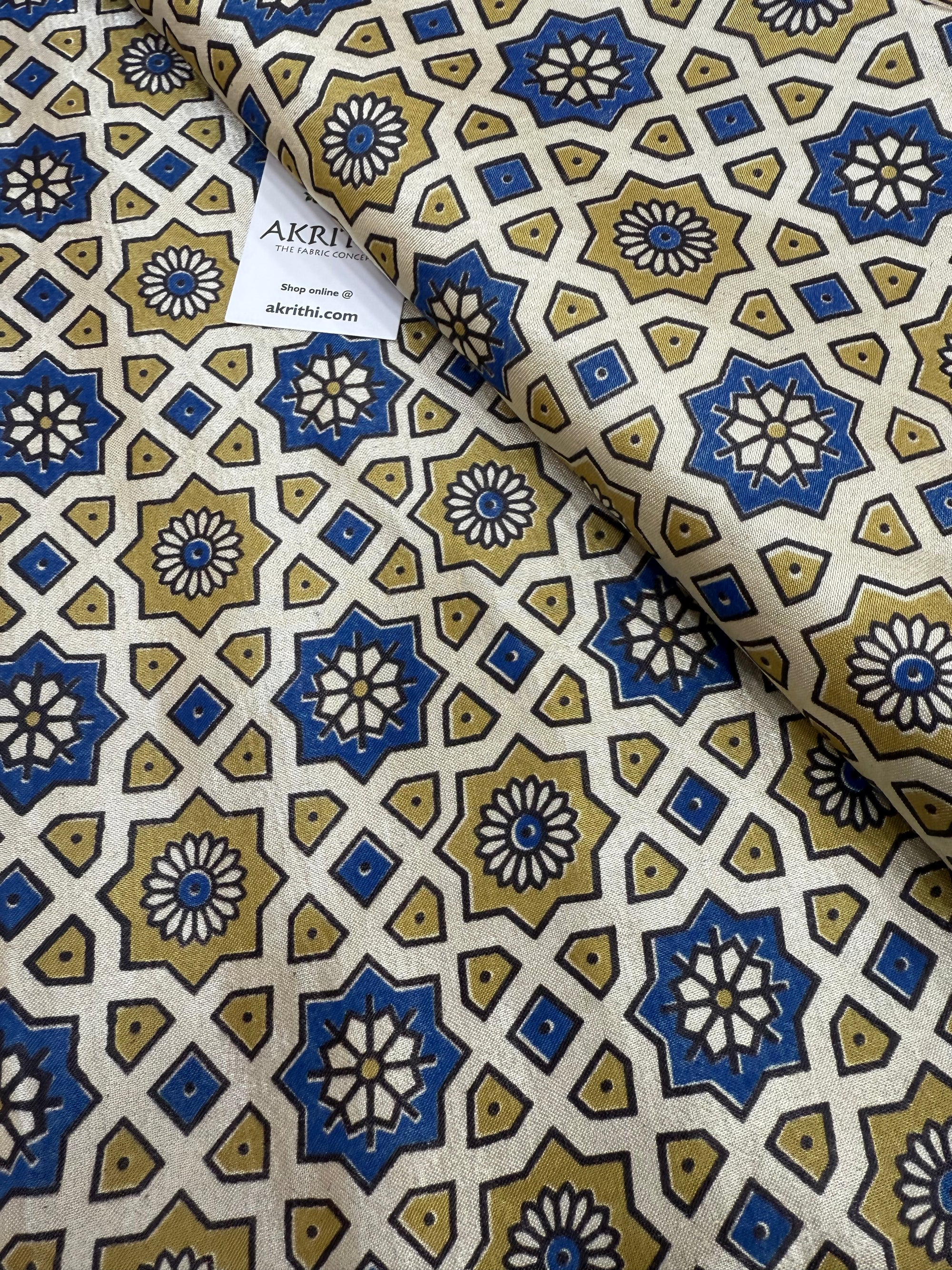 Ajrakh pure mashru silk fabric