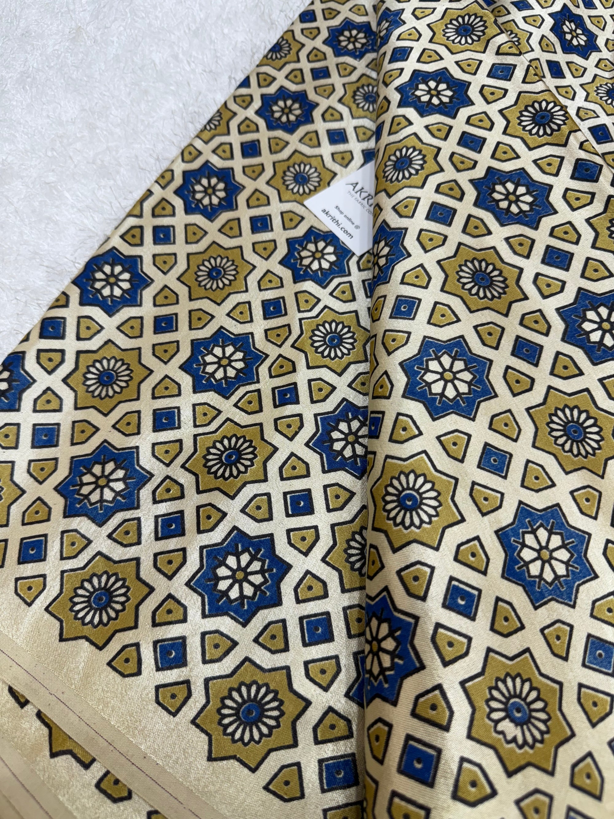 Ajrakh pure mashru silk fabric