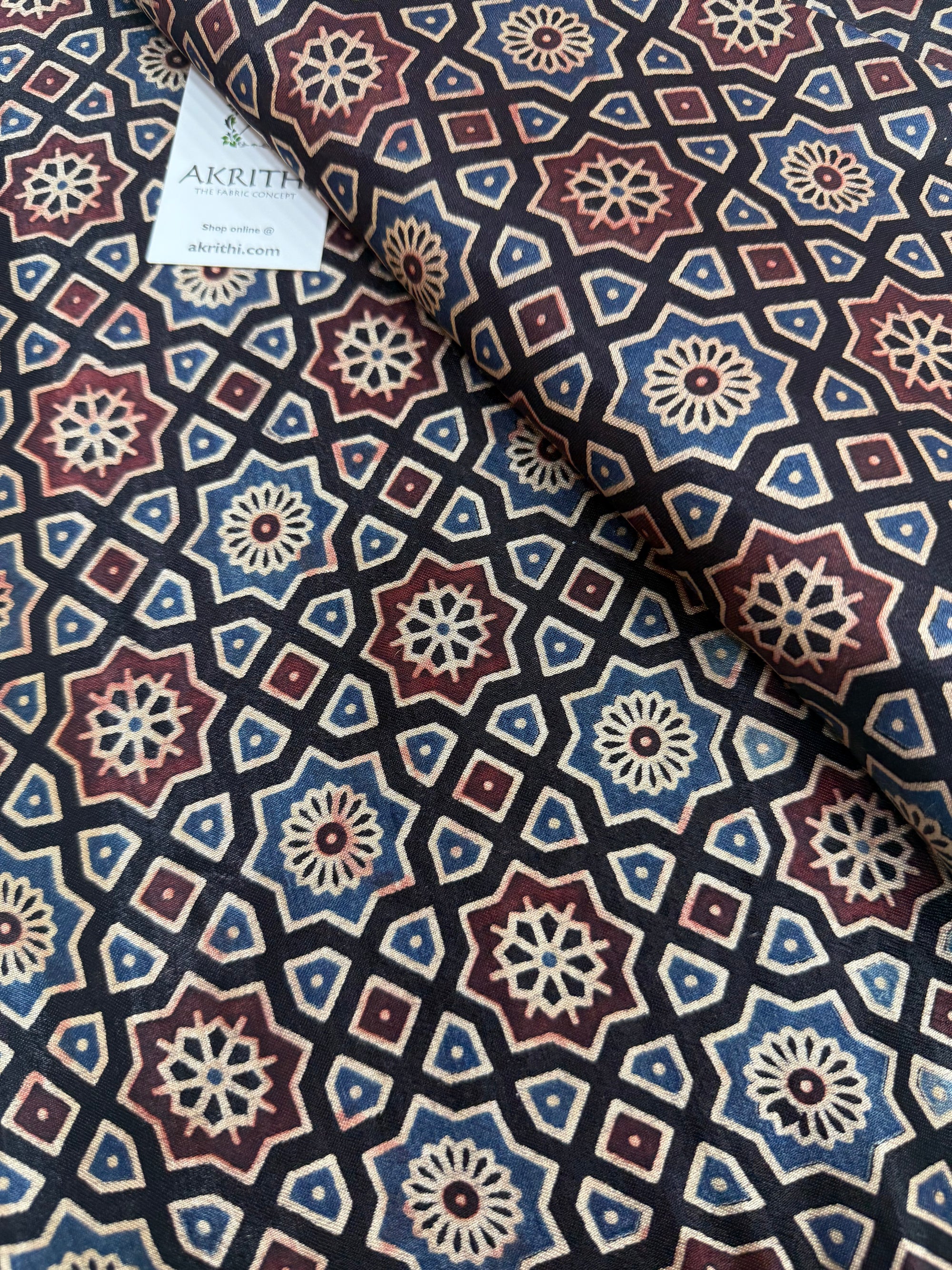 Ajrakh pure mashru silk fabric