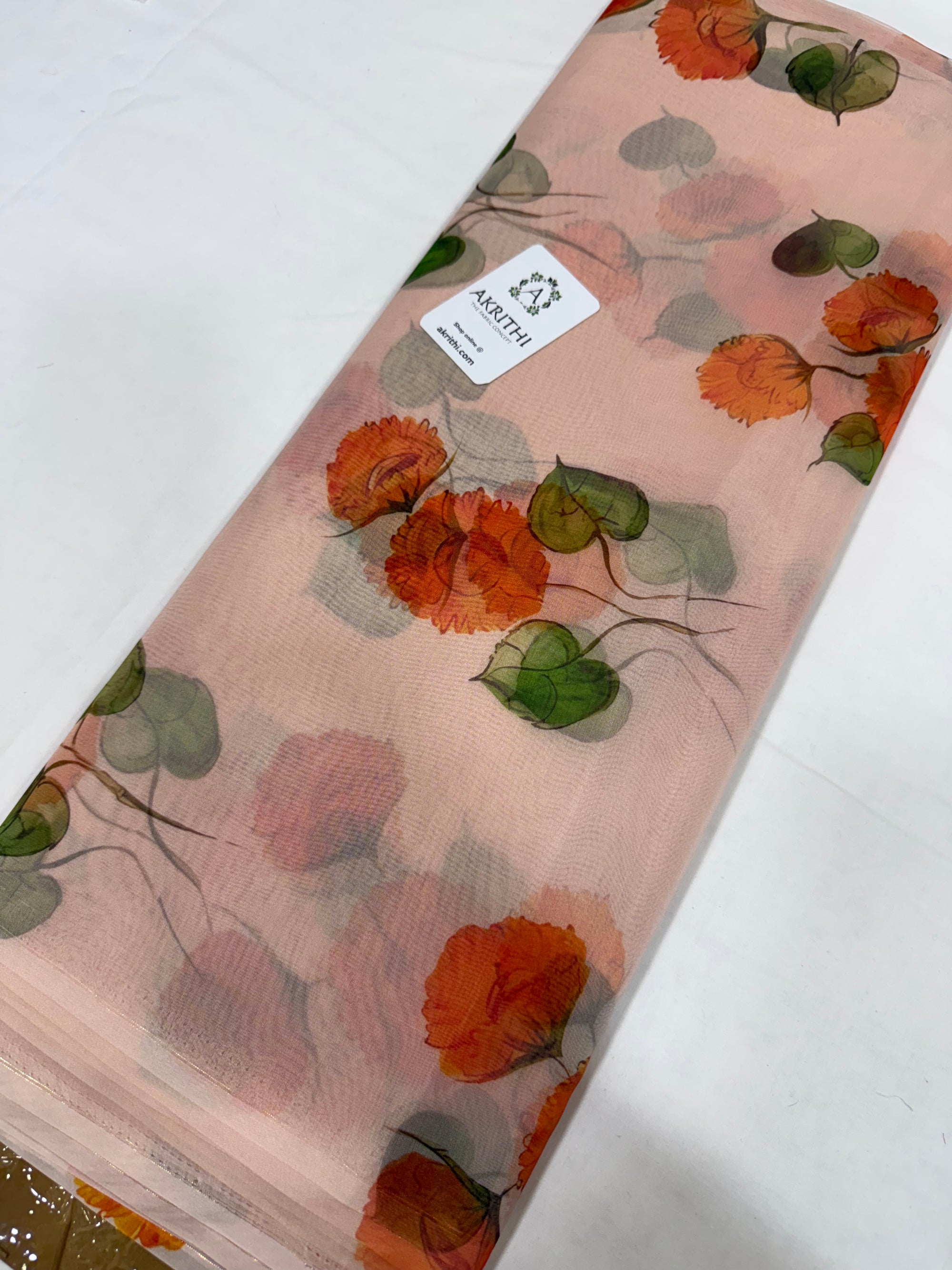 Digital floral Printed organza fabric