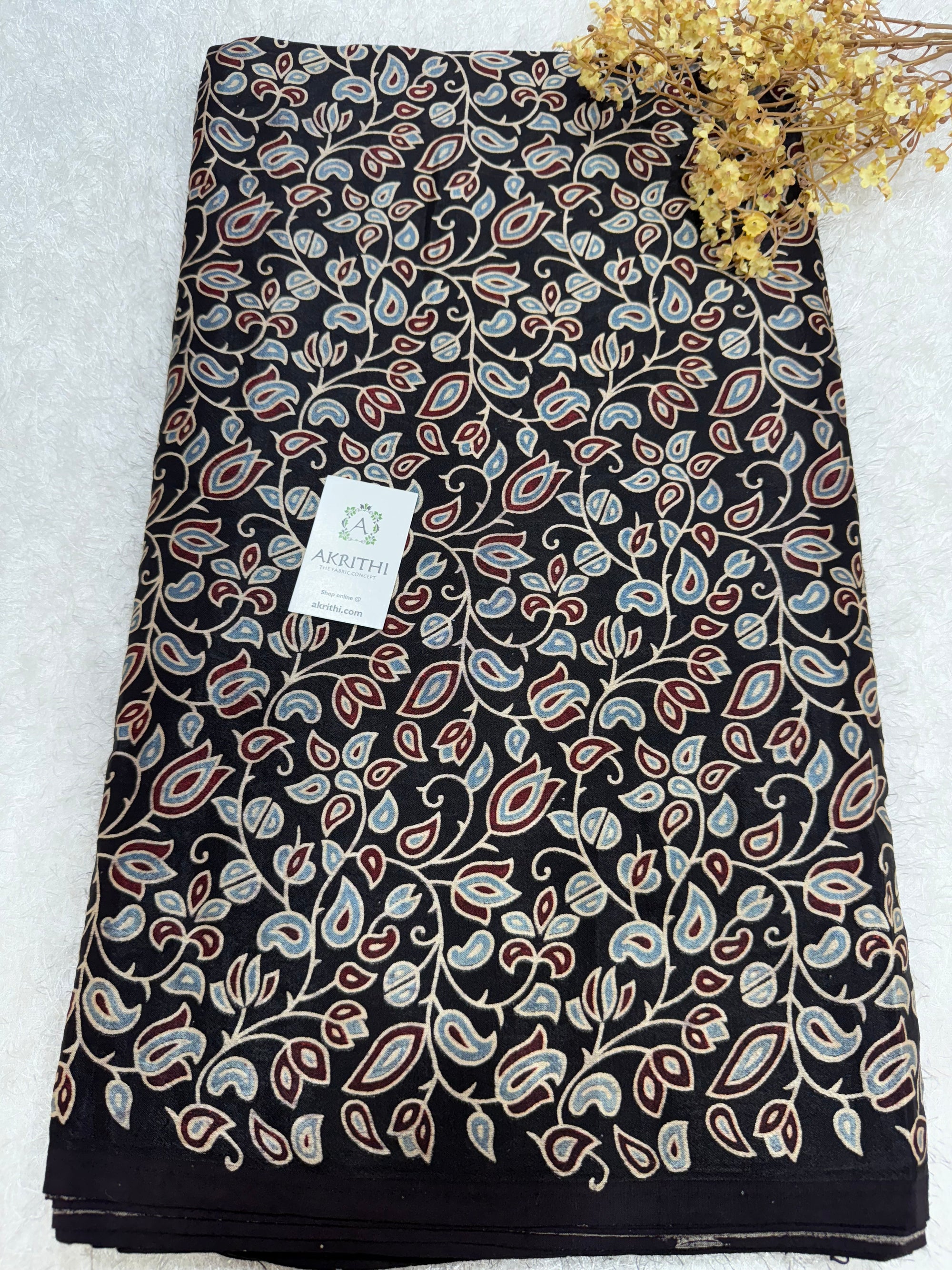 Ajrakh pure mashru silk fabric