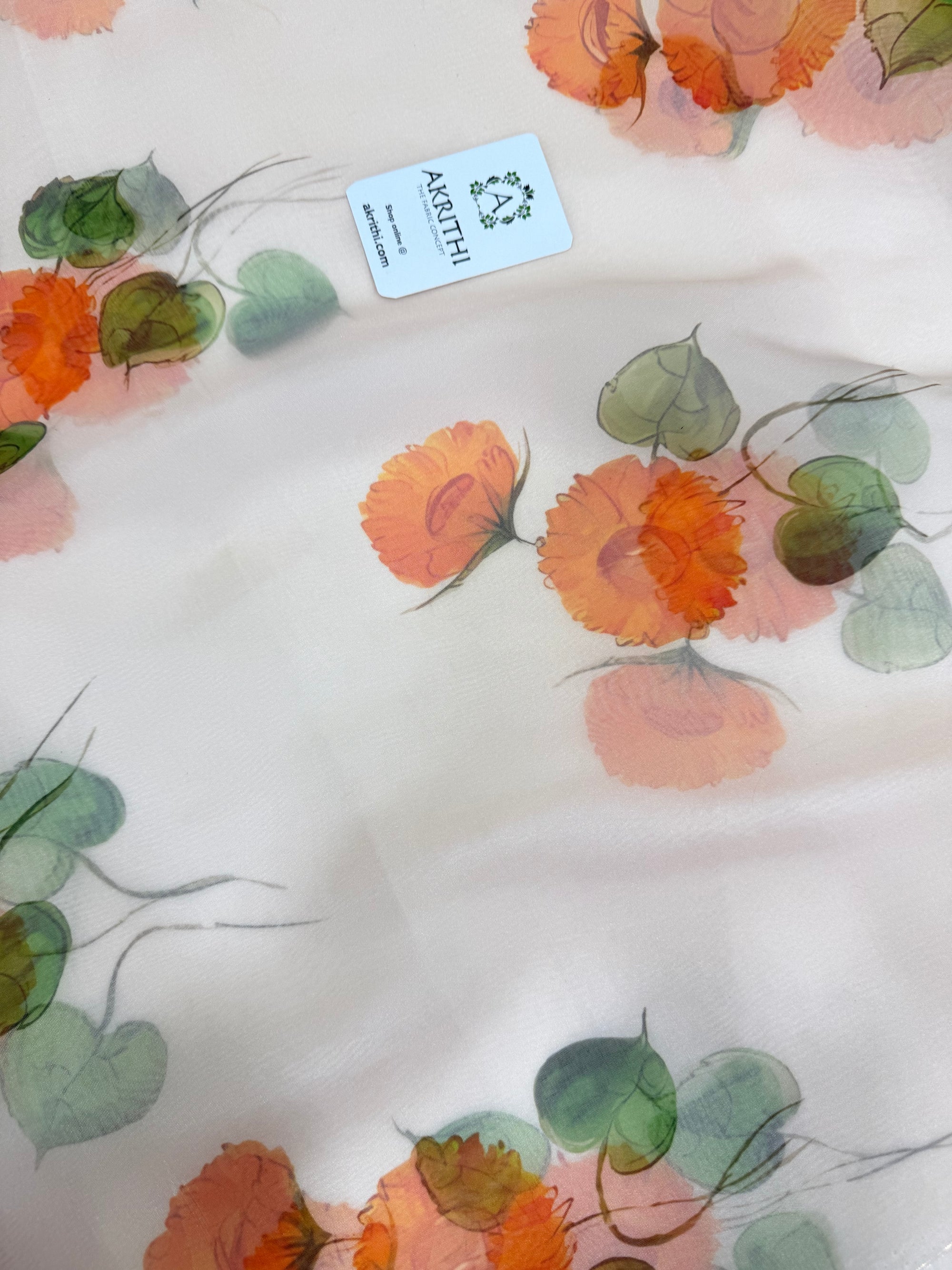 Digital floral Printed organza fabric