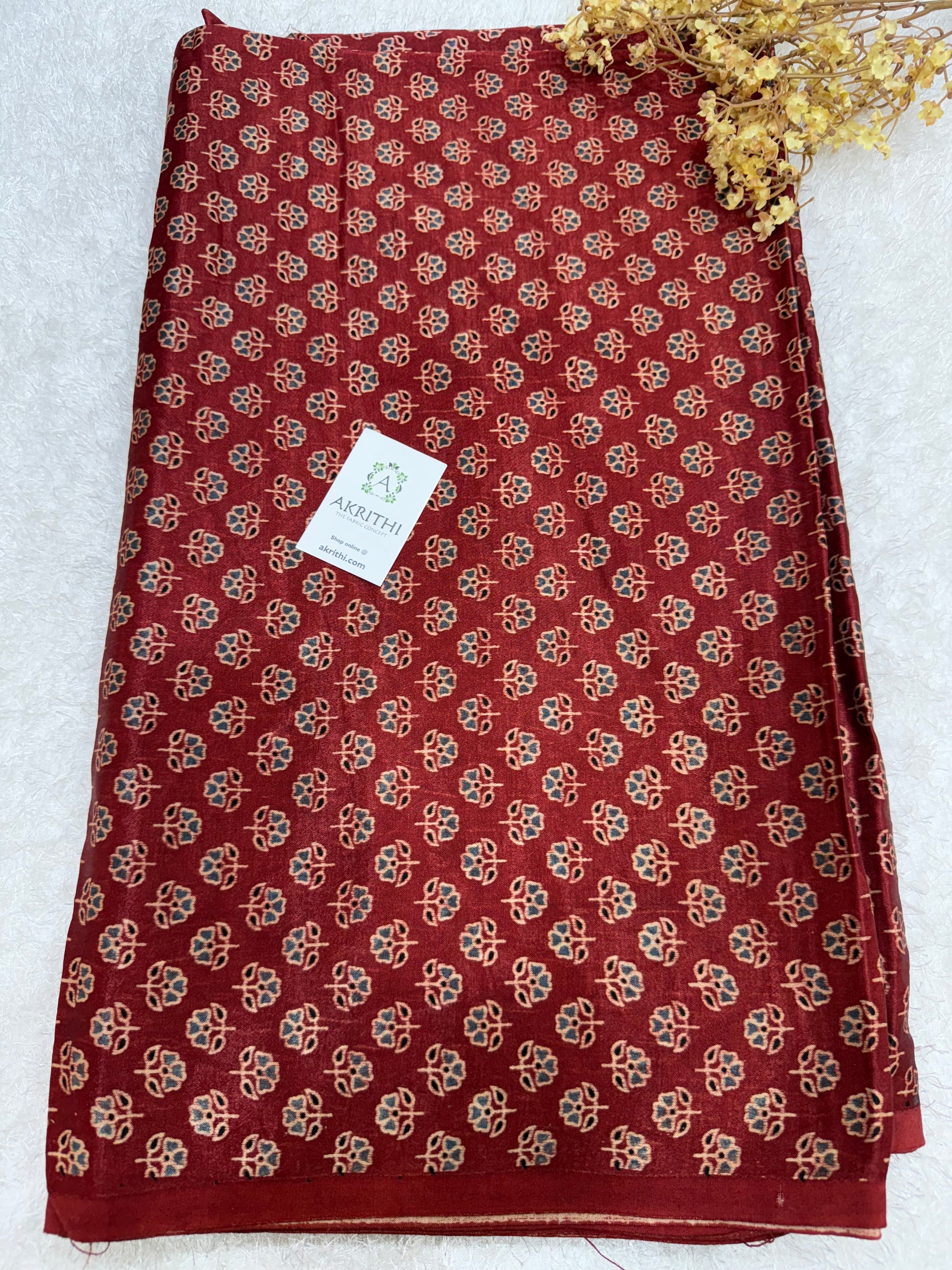 Ajrakh pure mashru silk fabric