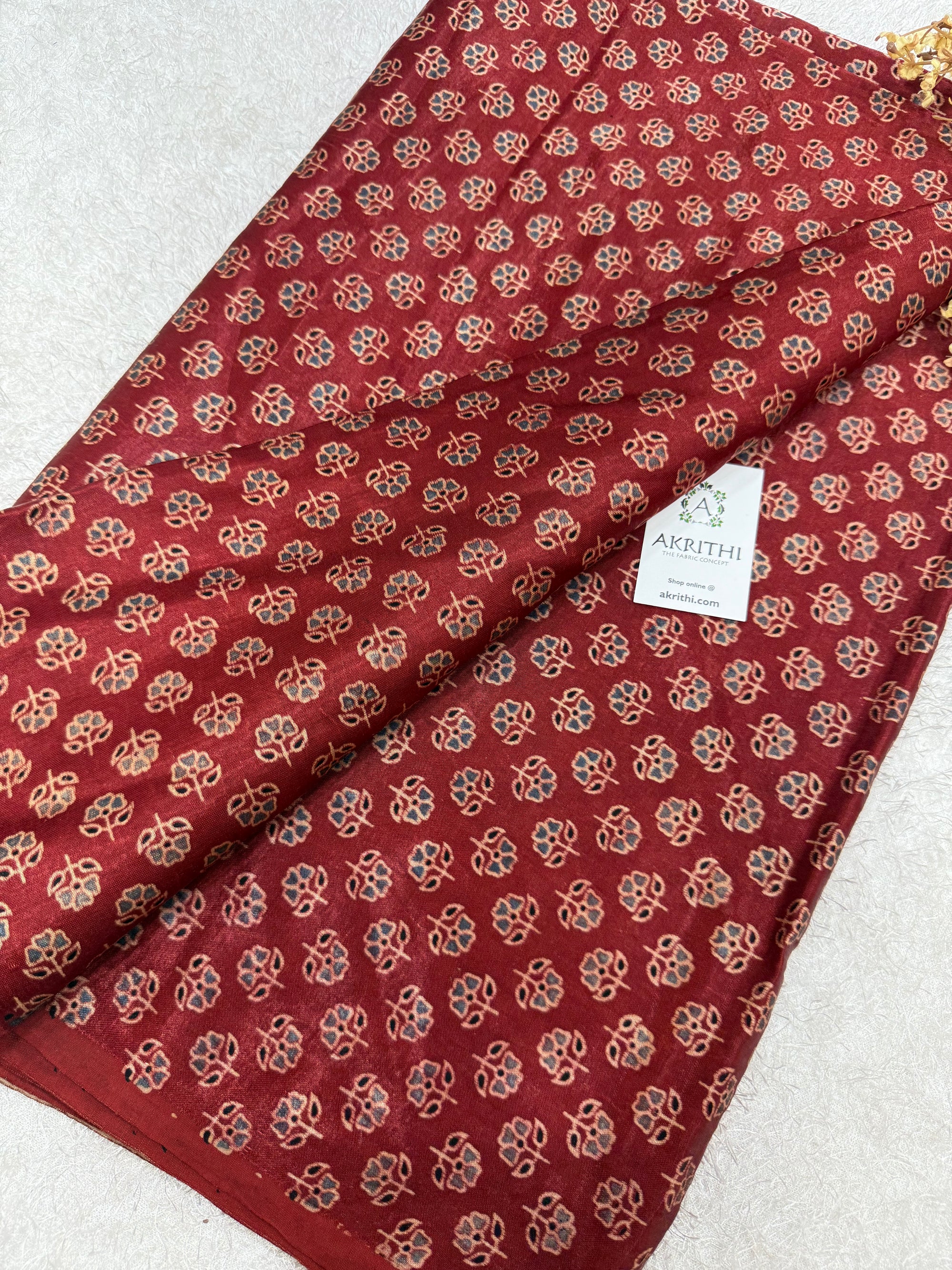 Ajrakh pure mashru silk fabric