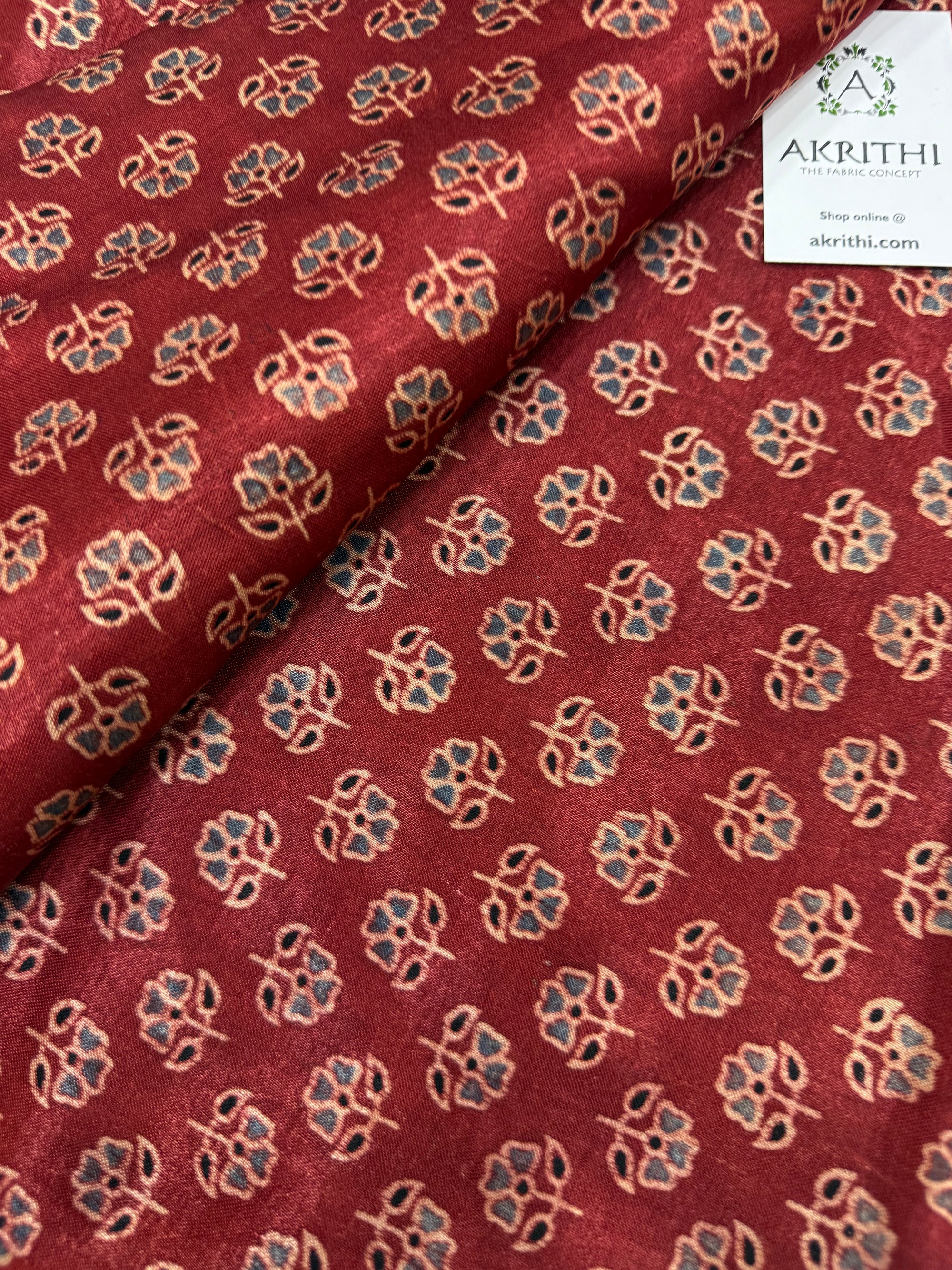 Ajrakh pure mashru silk fabric