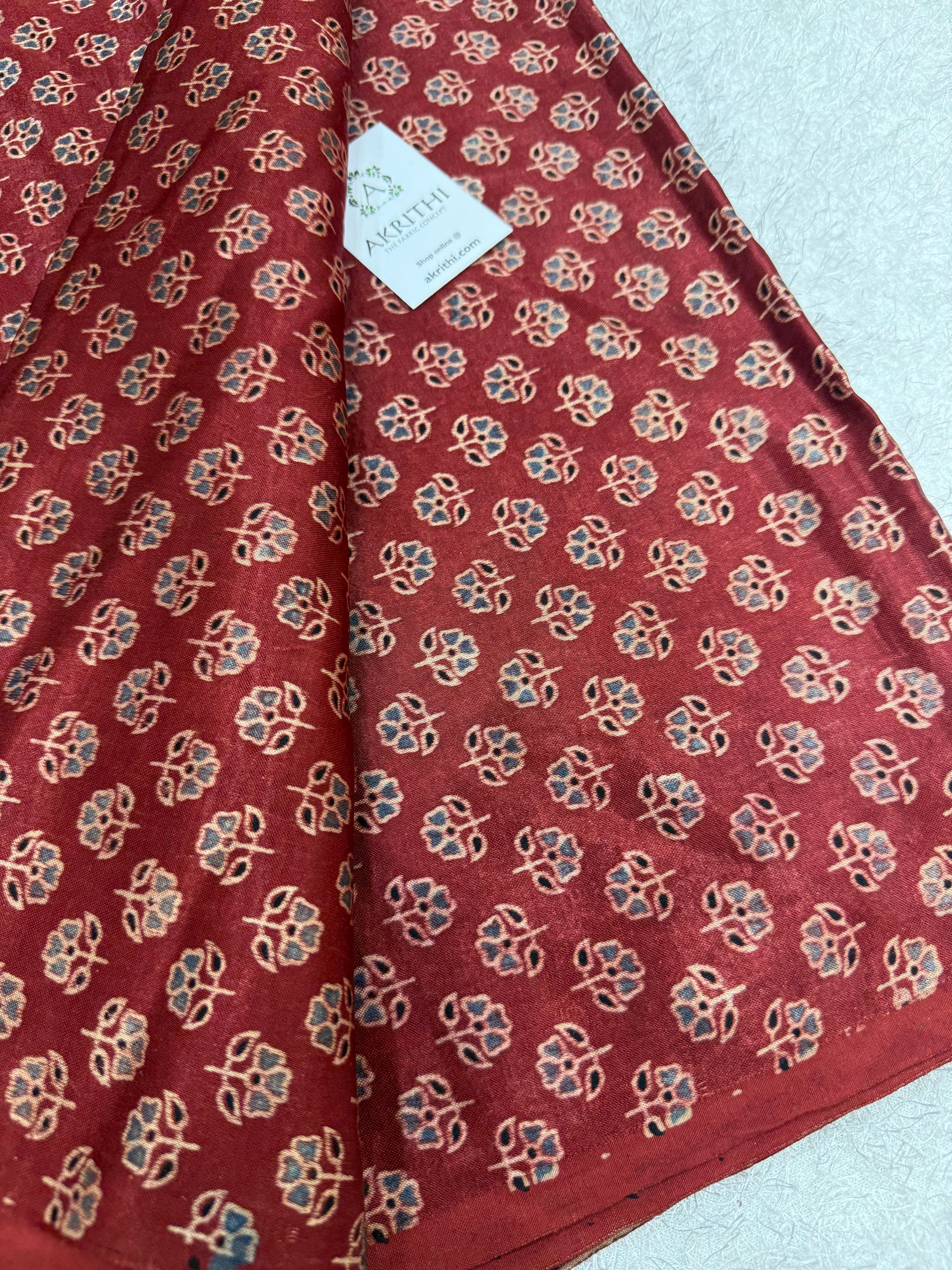Ajrakh pure mashru silk fabric
