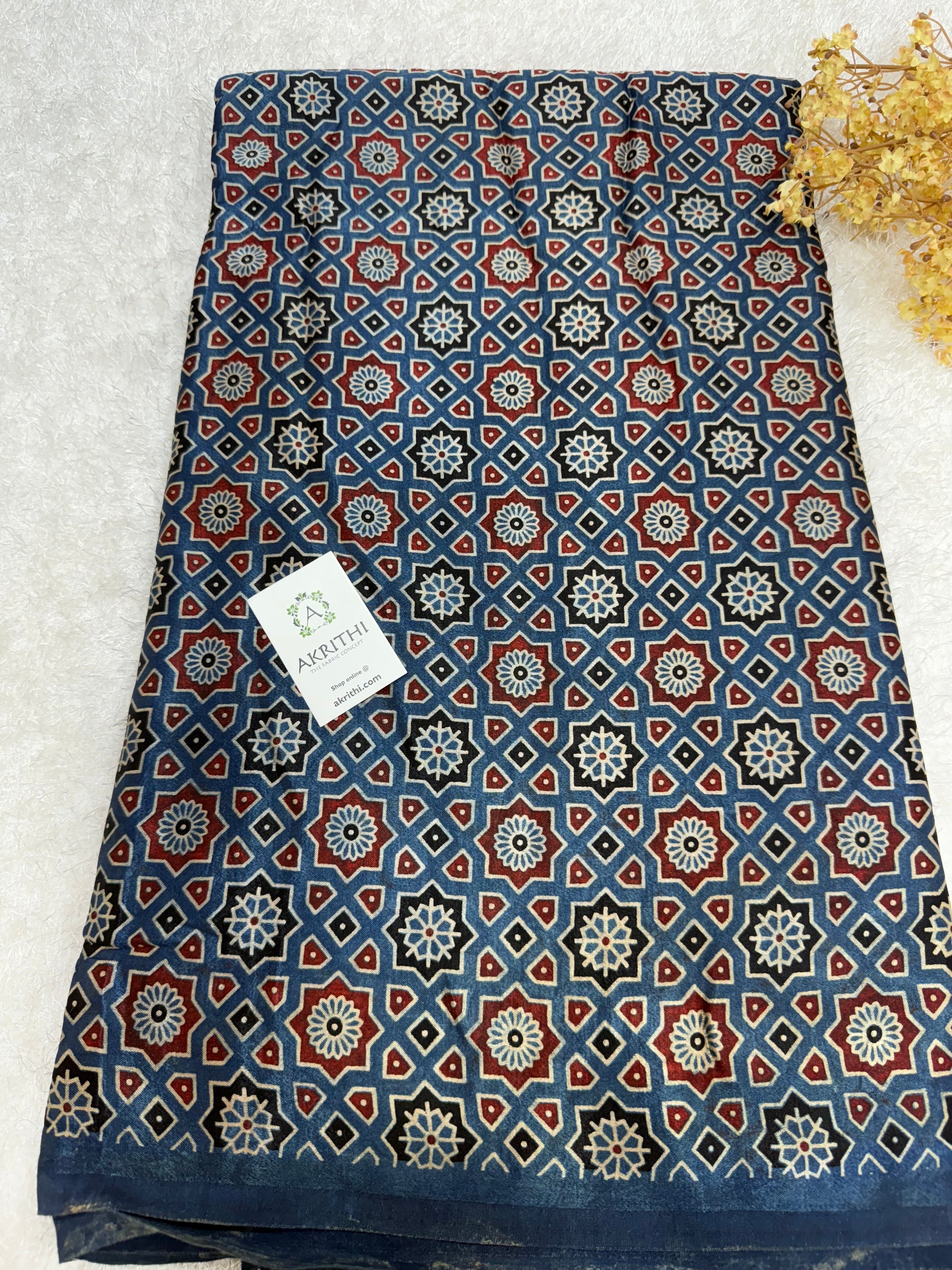 Ajrakh pure mashru silk fabric